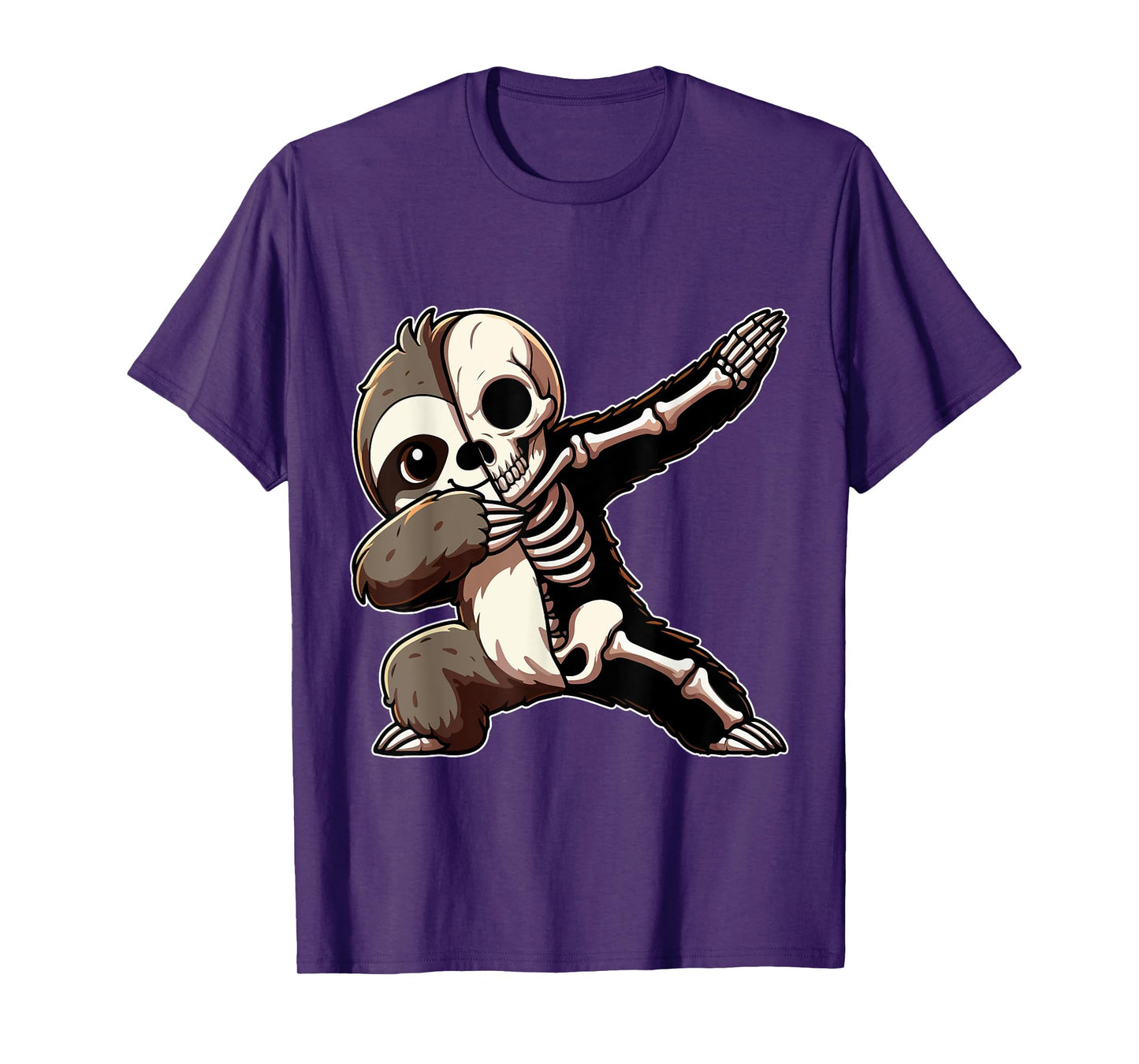 Dabbing Sloth Half Skeleton Halloween Costume Owner Lover T-Shirt
