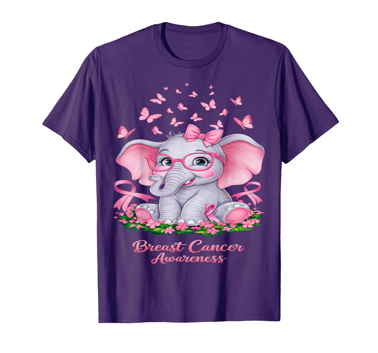 Cancer Awareness Breast Elephant T-Shirt