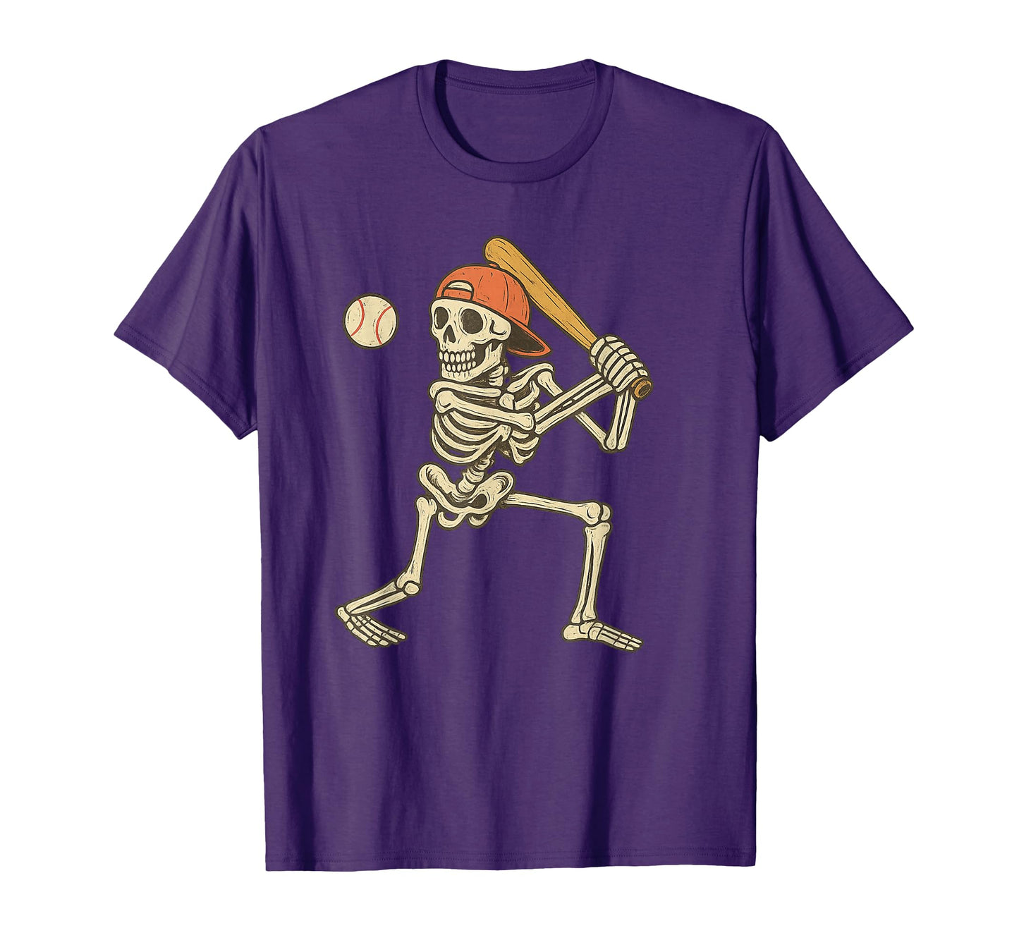 Skeleton Baseball Halloween Costume Funny Men Boys Kids T-Shirt
