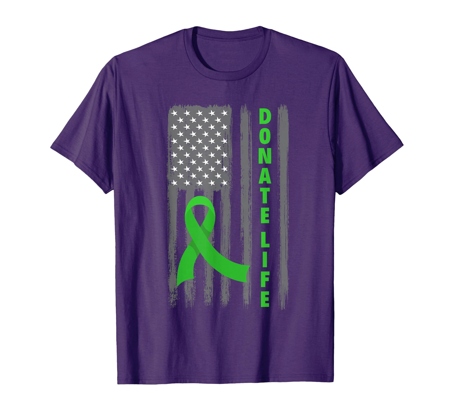 Donate Life Patriotic American Flag USA Kidney Donor Ribbon T-Shirt