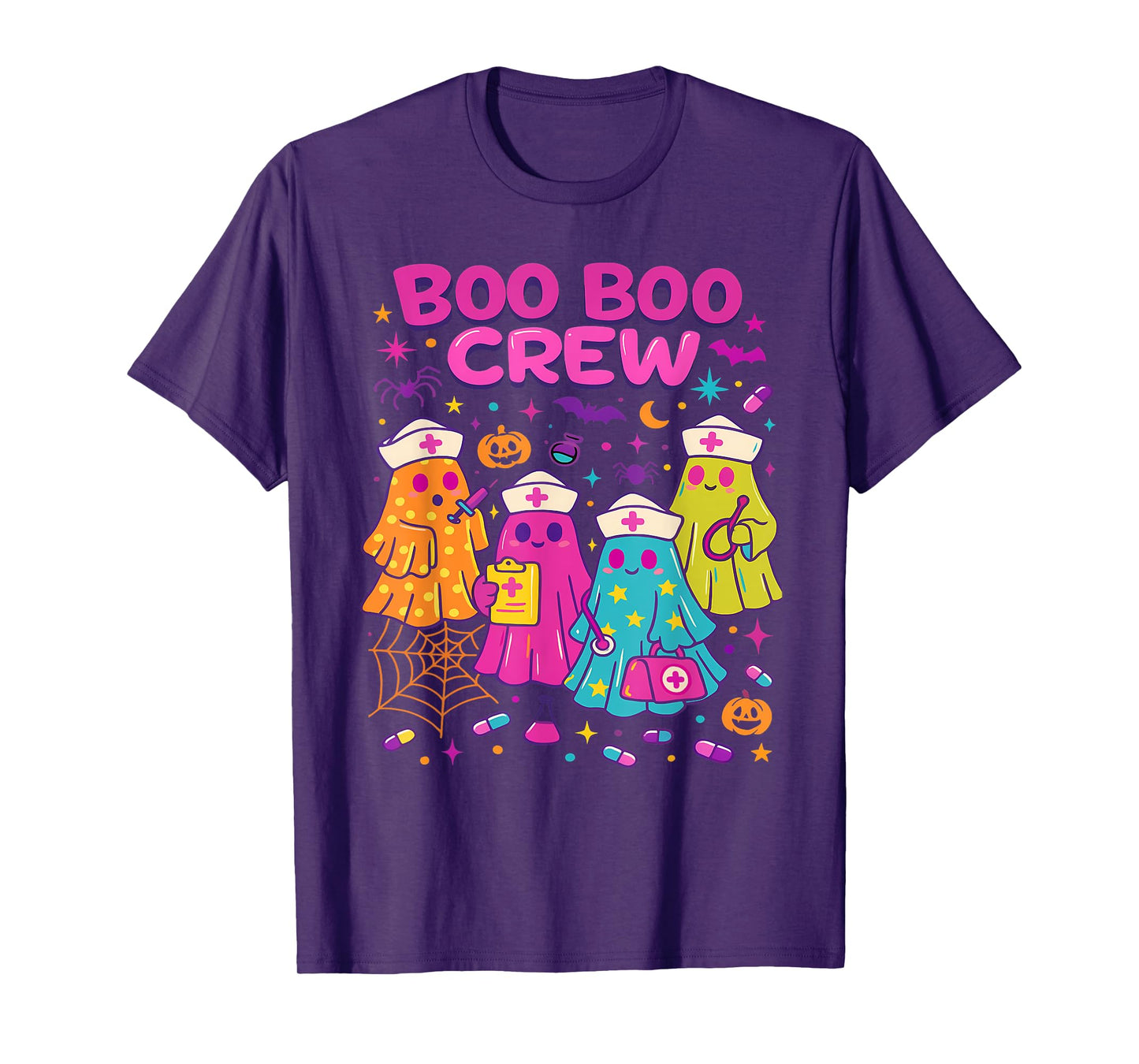 Boo-Boo Crew Nurse, Funny Spooky Ghost Halloween Nurse Tees T-Shirt