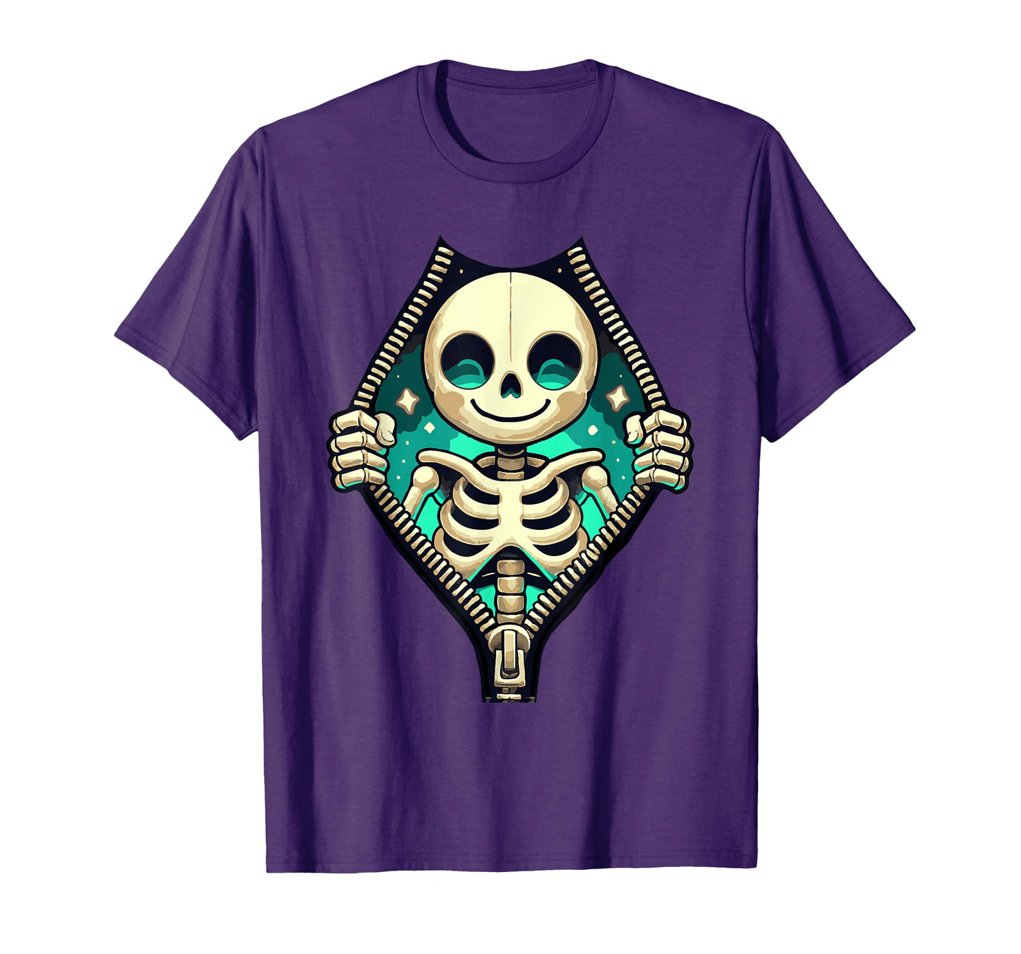 Halloween Skeleton Costume Unzipped Reveal Cute T-Shirt