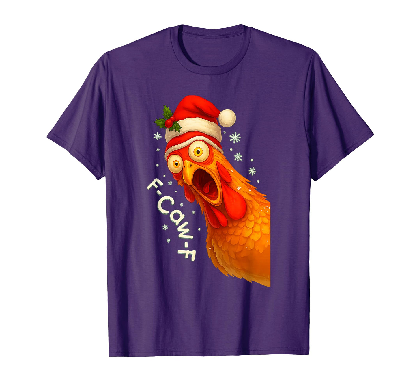 Funny F-Caw-F Chicken FCAWF Chicken Christmas Santa Hat T-Shirt