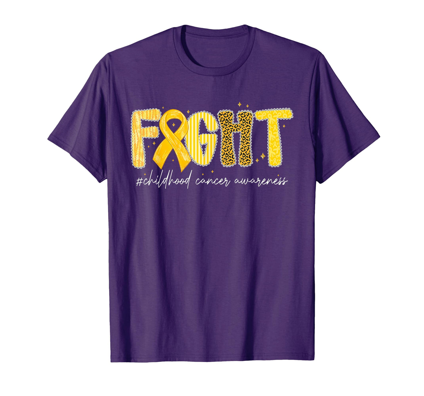 Fight Gold Ribbon Childhood Cancer Awareness T-Shirt