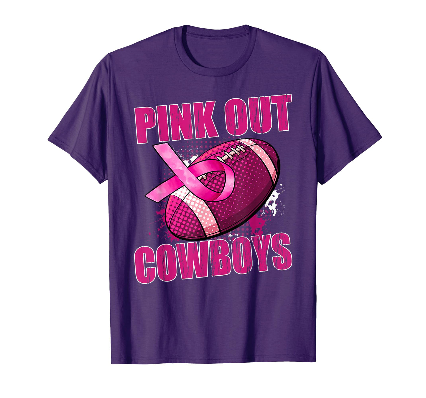 Cowboys Pink Out Football Tackle Breast Cancer T-Shirt