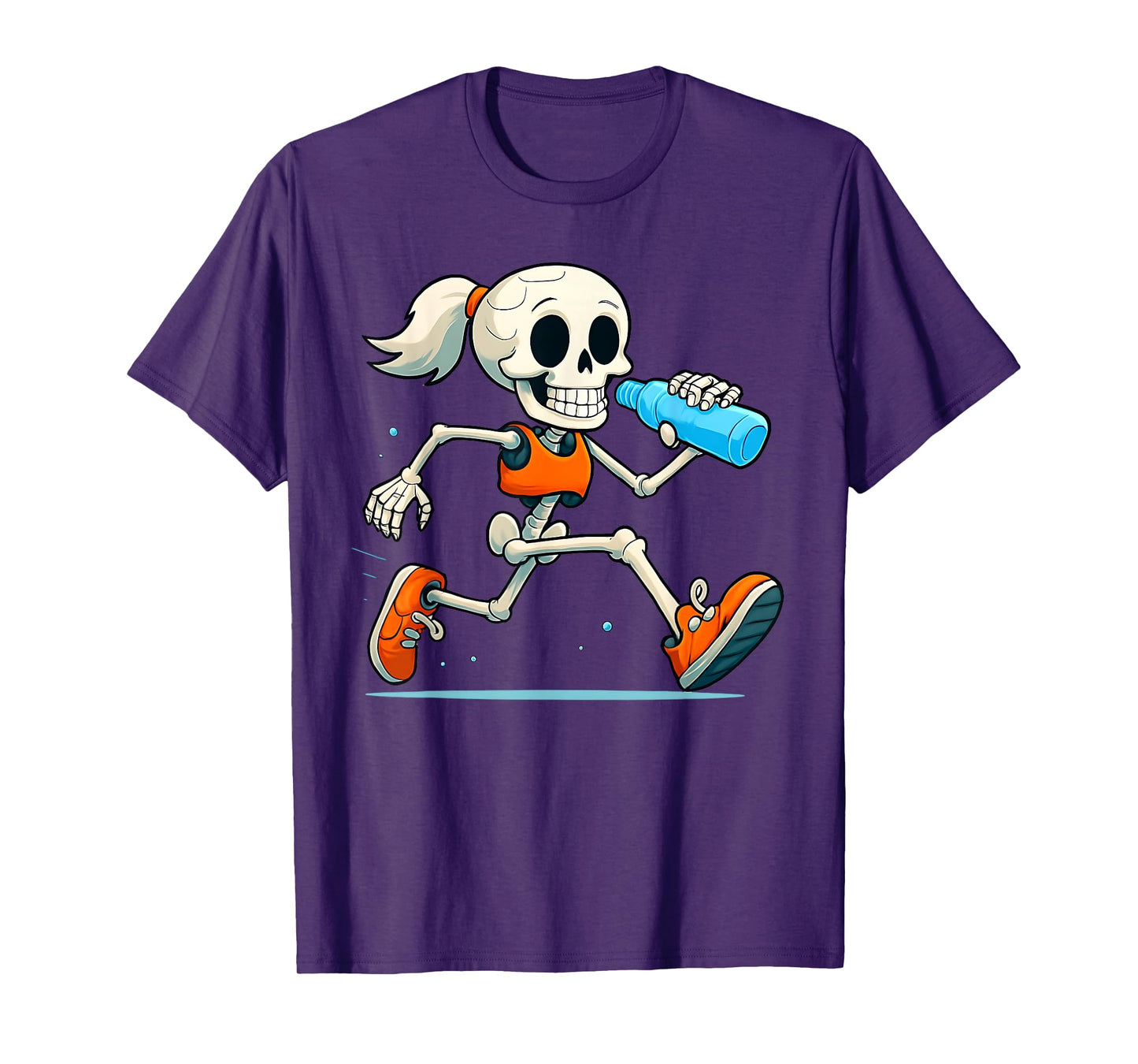 Running Skeleton Halloween Costume Spooky Runners Lover T-Shirt