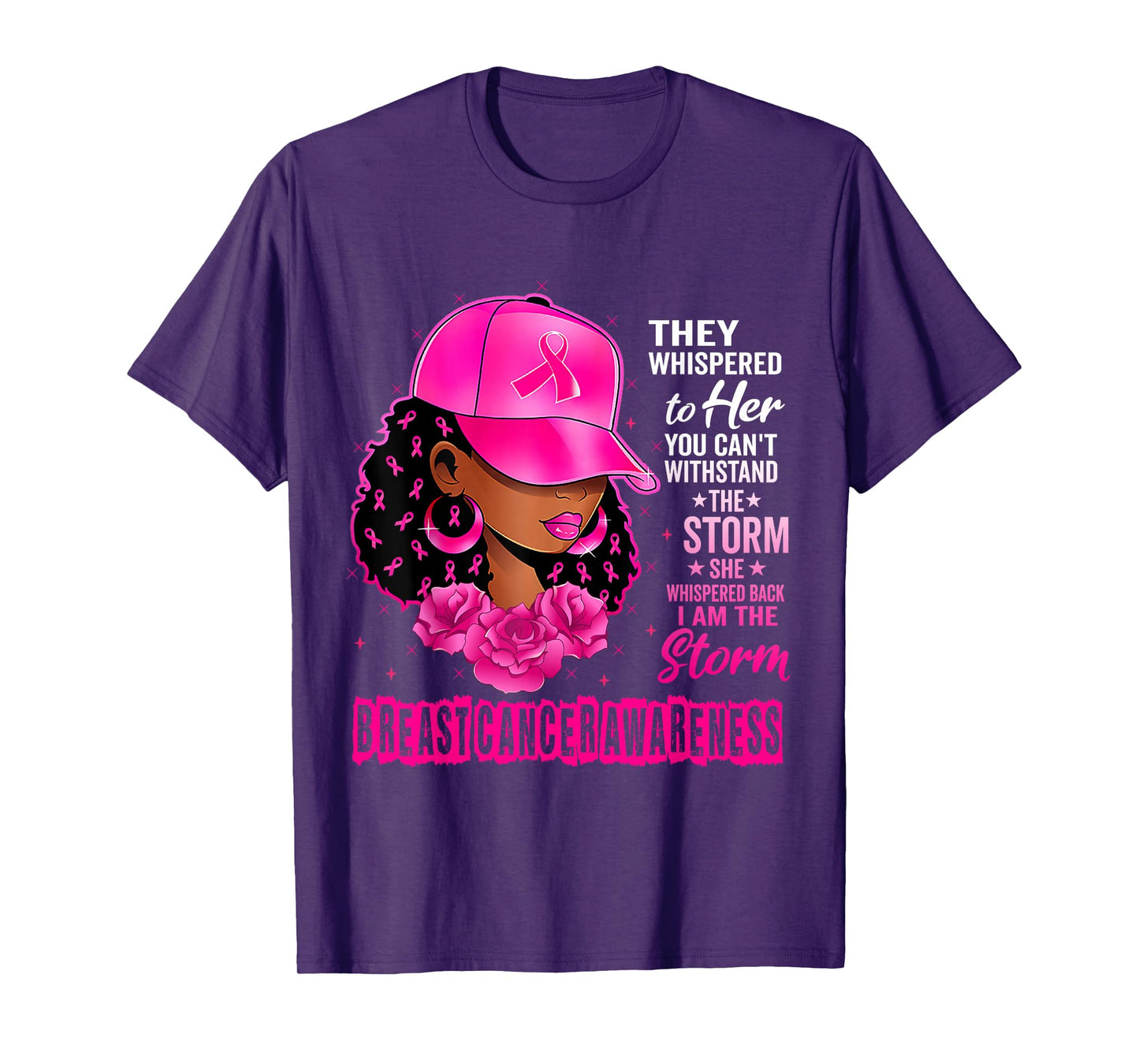 Black Women Breast Cancer Survivor Pink Ribbon I'm The Storm T-Shirt