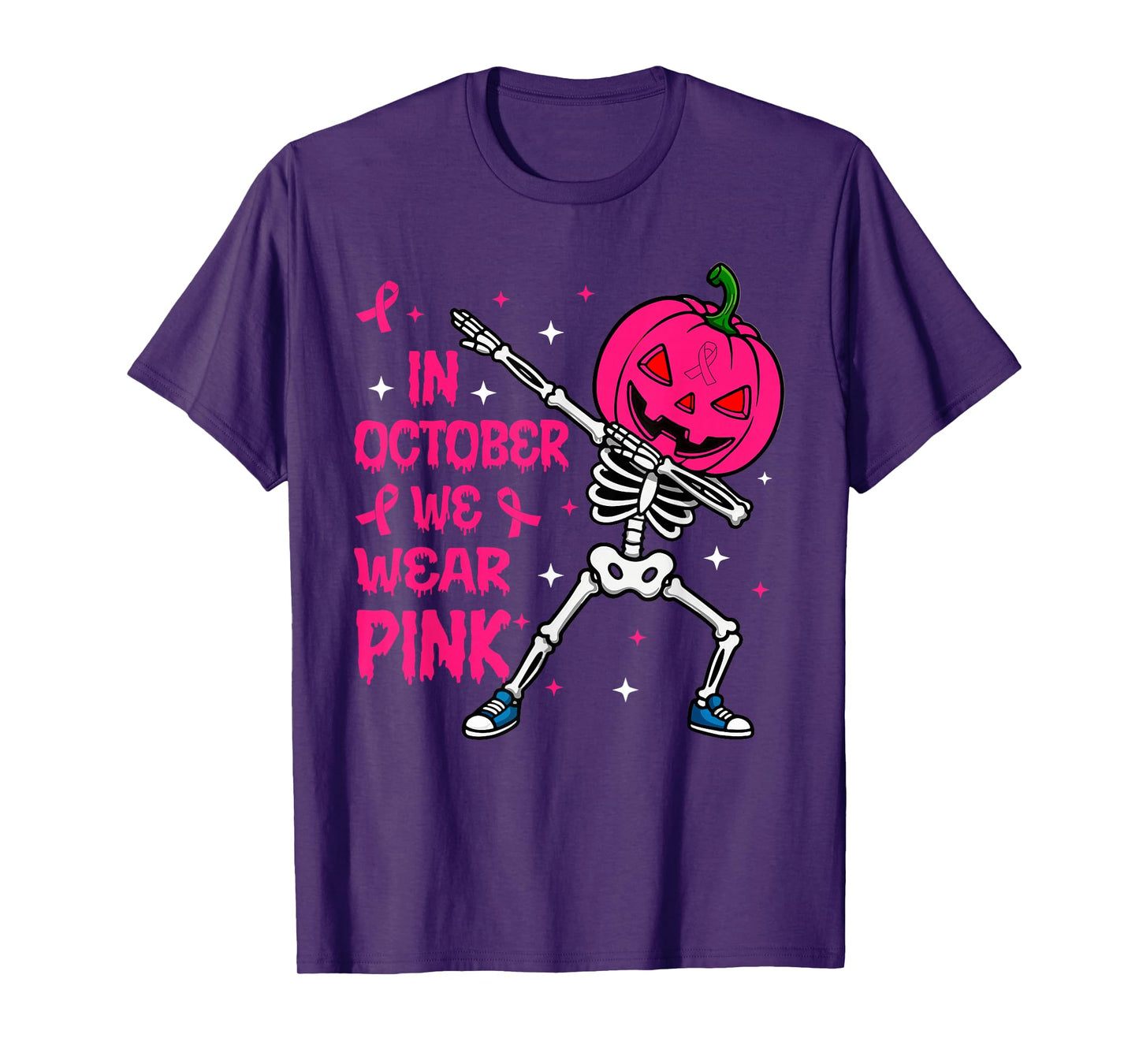 In October We Wear Pink Pumpkin Awareness Shirt T-Shirt