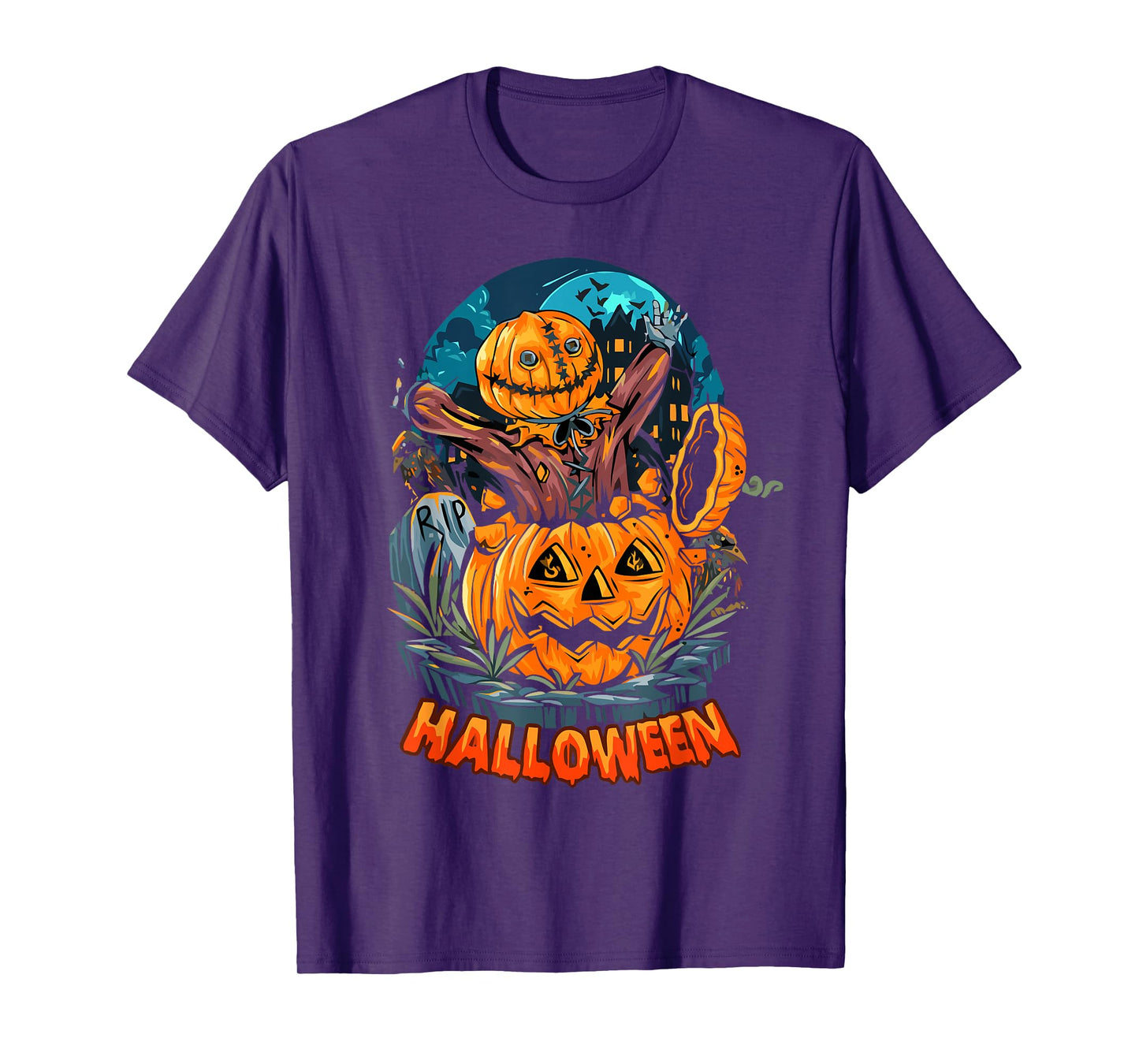 Halloween Zombie Apocalypse Scary Creepy Graveyard Night T-Shirt