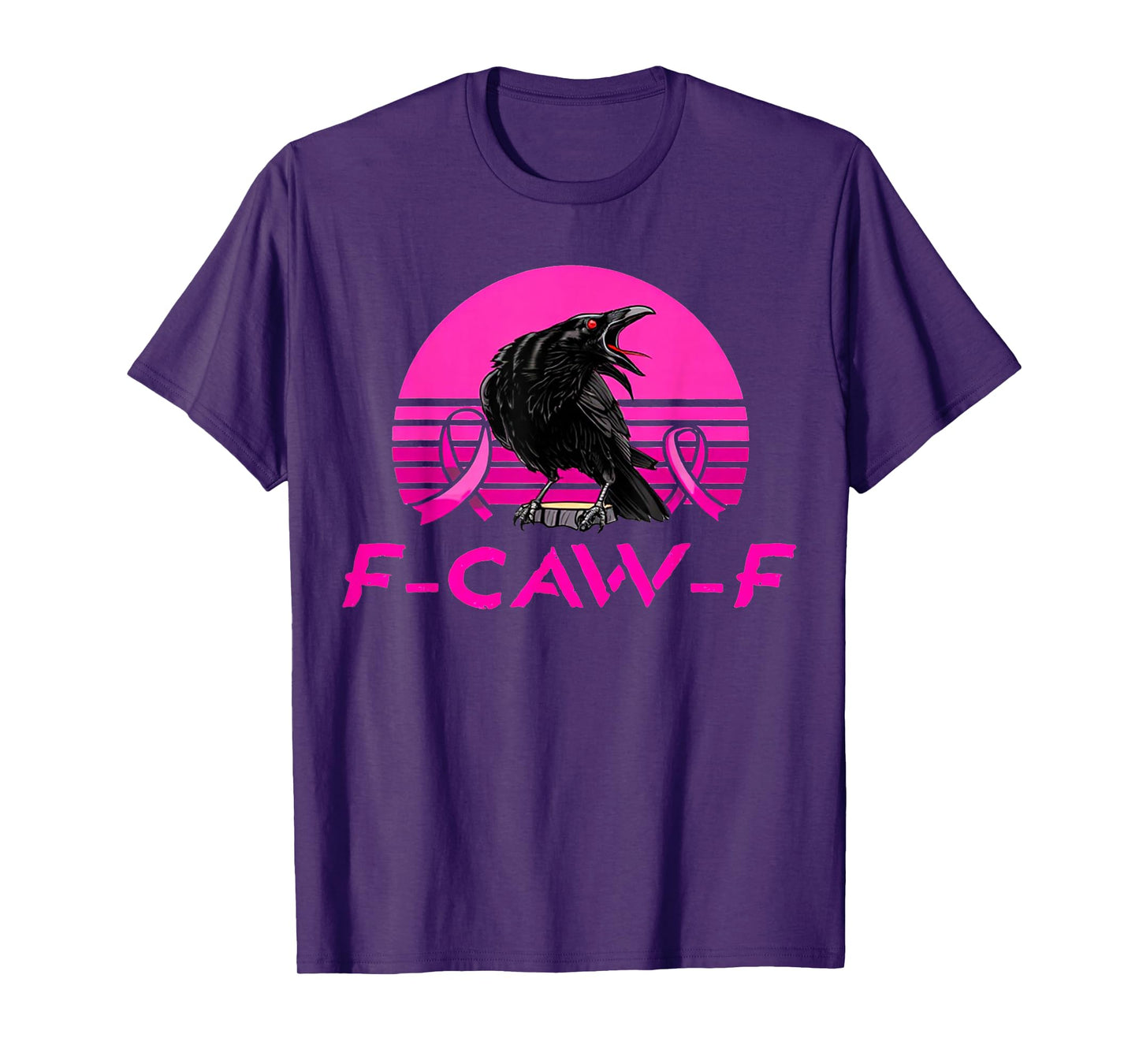 FCawF Black Crow Pink Vintage Breast Cancer Awareness Humor T-Shirt
