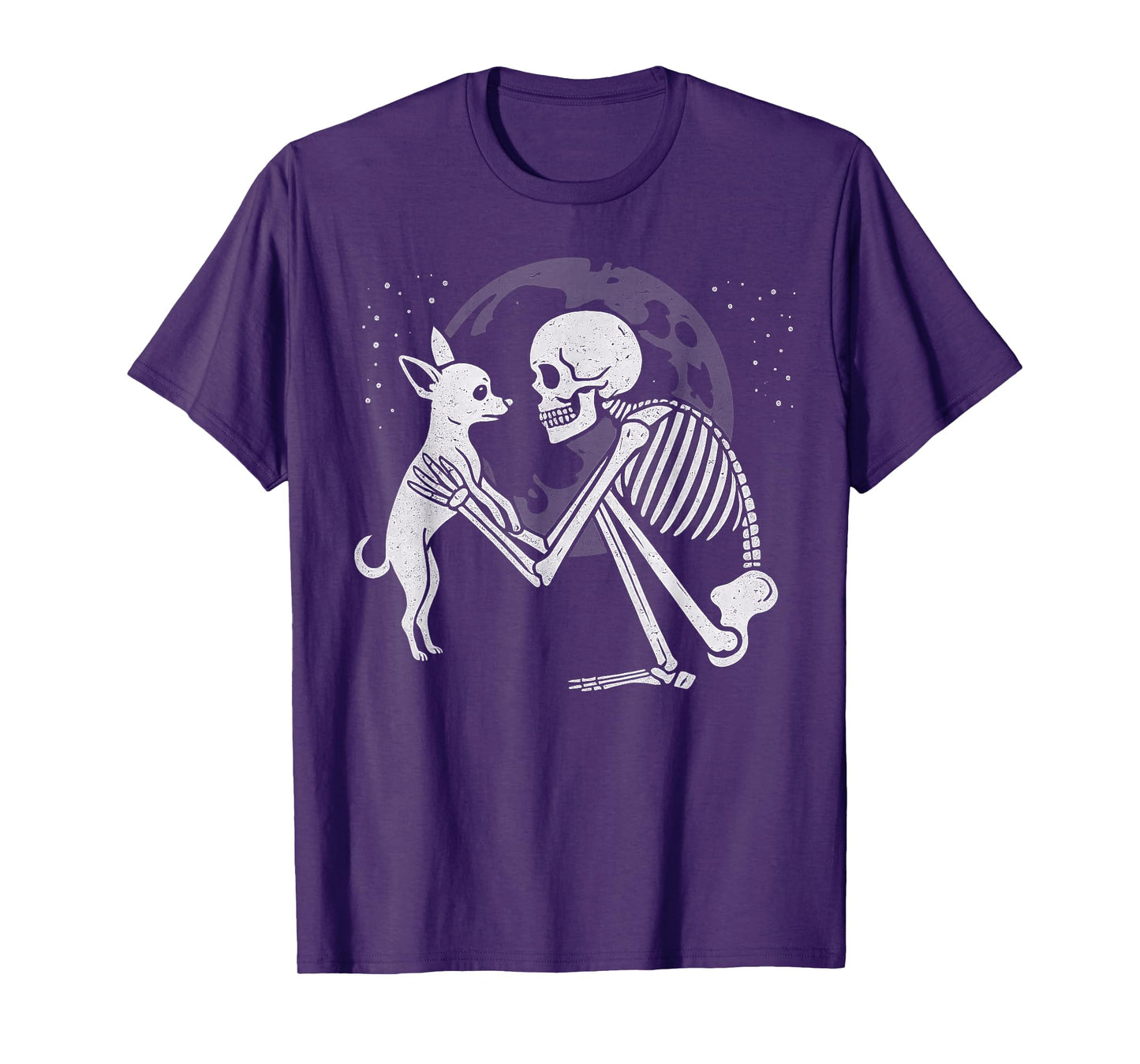 Chihuahua Skeleton Moon Halloween Dog Lover T-Shirt