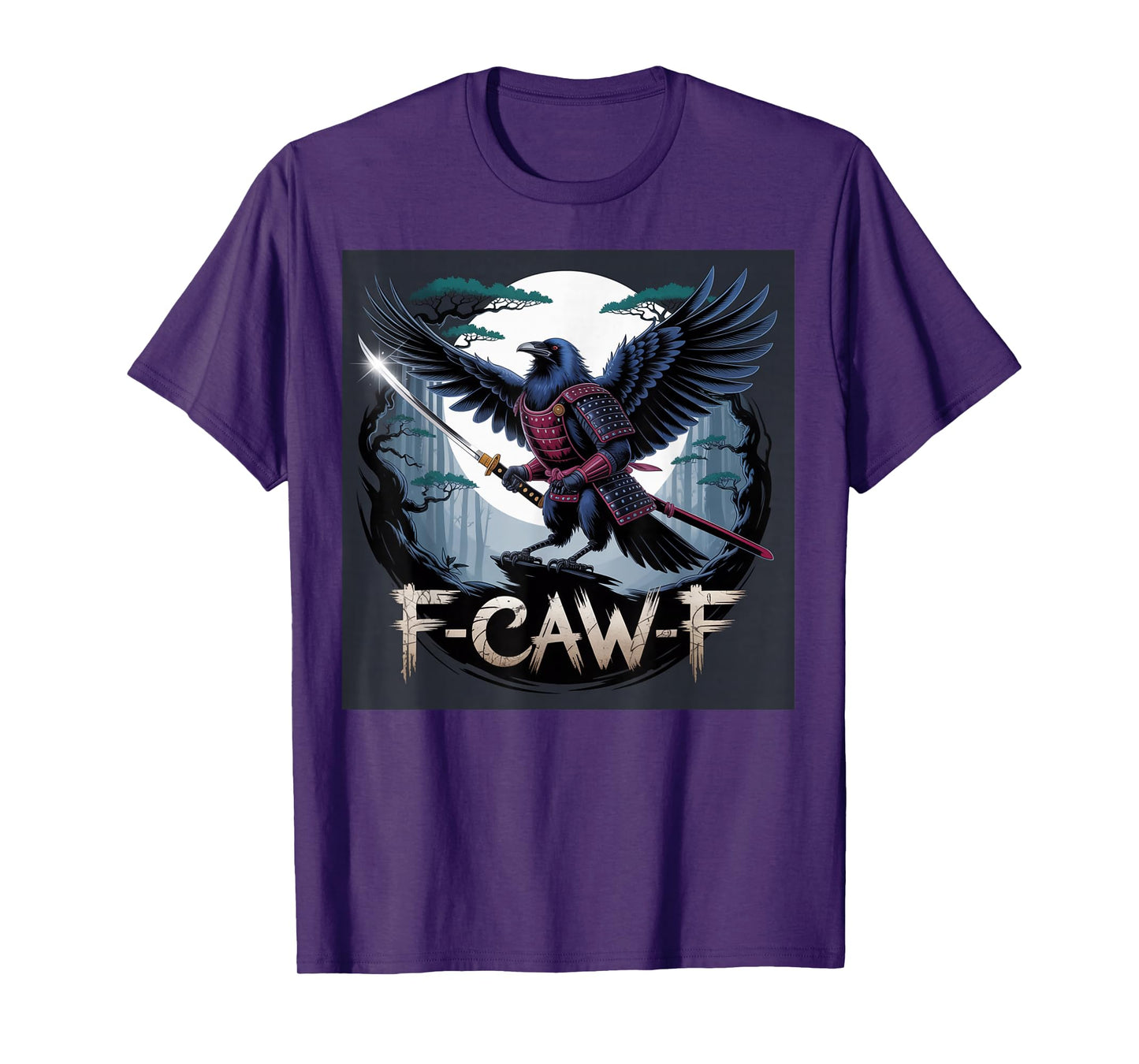 F-Caw-F Samurai Crow Funny Raven Warrior Japanese Style T-Shirt