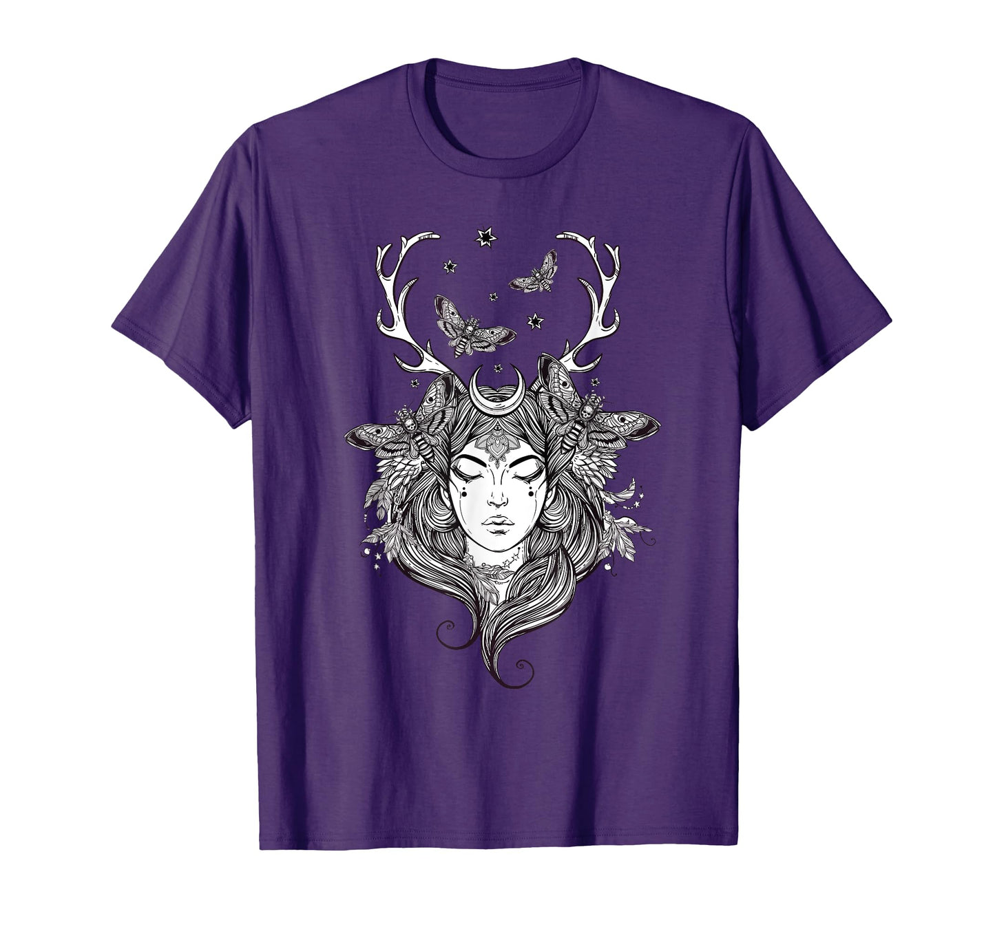 Hand Drawn Shaman Tshirt - Forest Fairy - Folklore Witch Tee T-Shirt