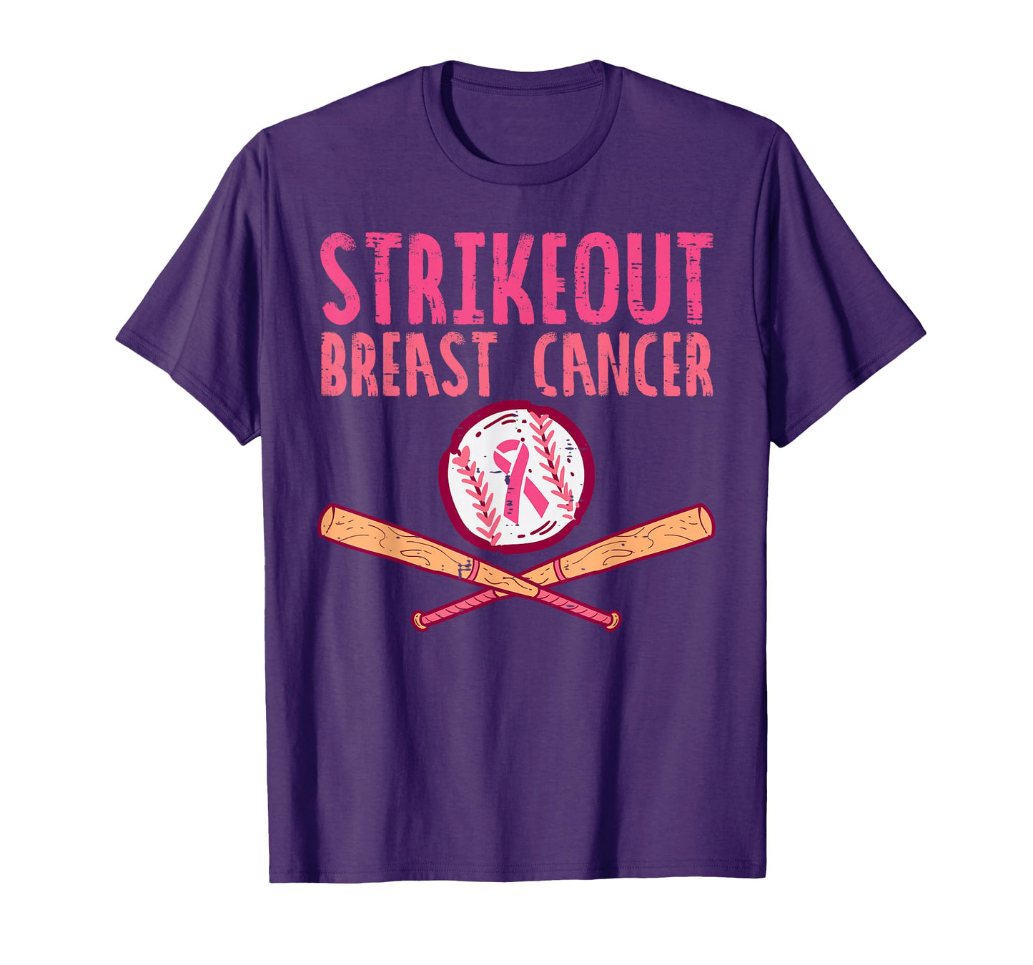Strike Out Breast Cancer Baseball Fight Awareness Men Women T-Shirt