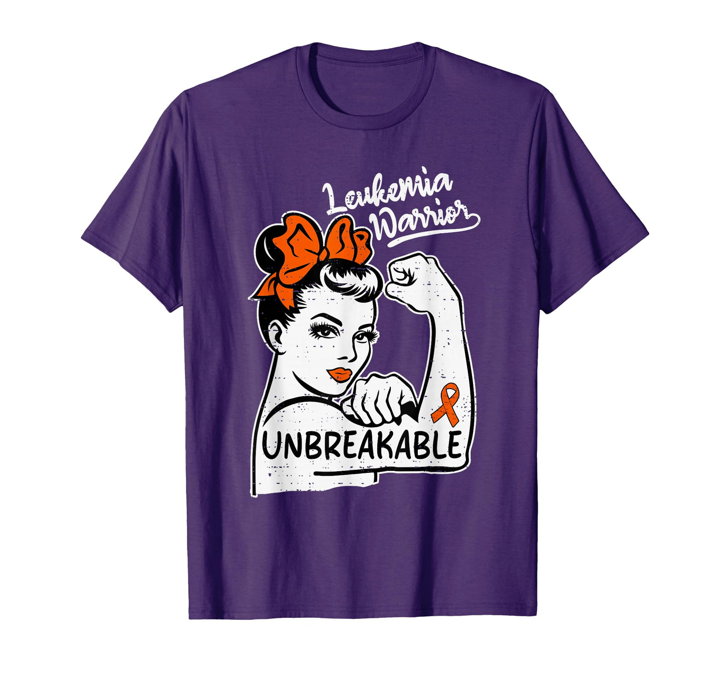 Womens Leukemia Awareness Warrior Ribbon Orange Support T-Shirt