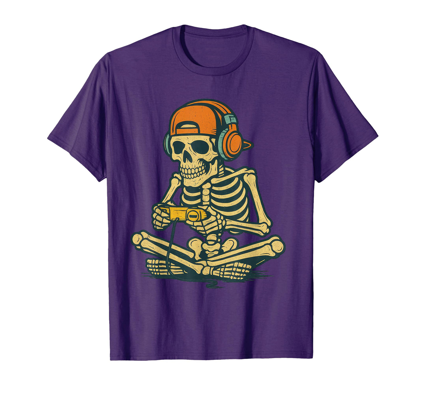 Halloween Skeleton Gamer Video Gaming Funny Gaming Skeleton T-Shirt