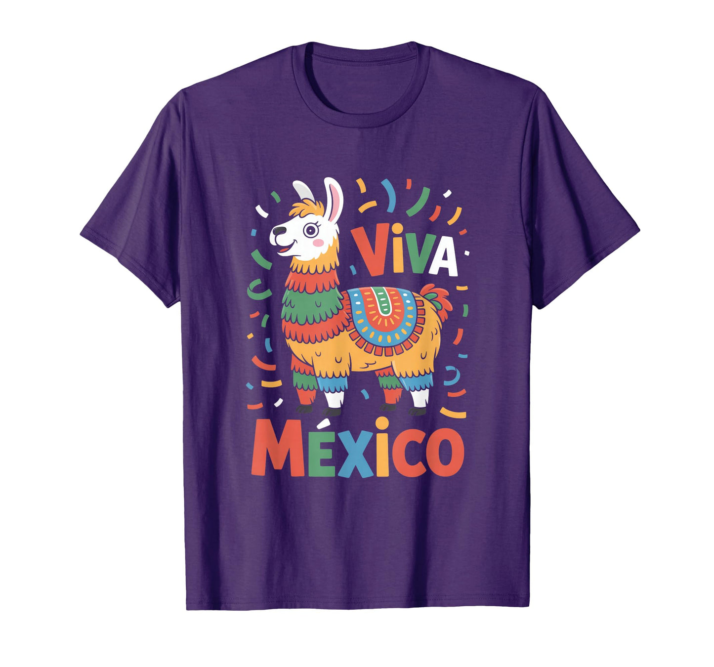 Viva Mexico Llama Pinata Mexican Fiesta Colors T-Shirt