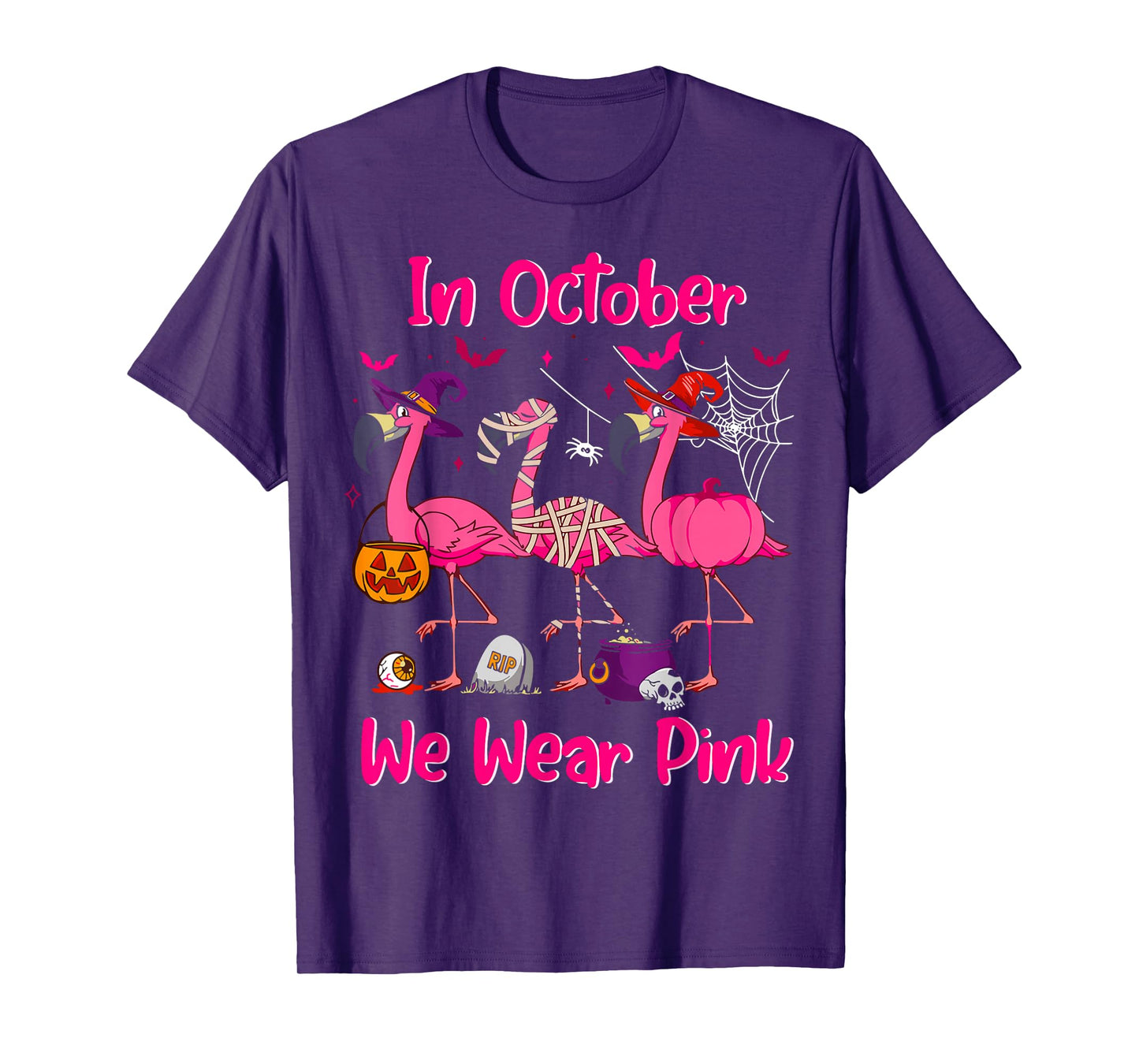 In October We Wear Pink Flamingo Breast Cancer Awareness T-Shirt