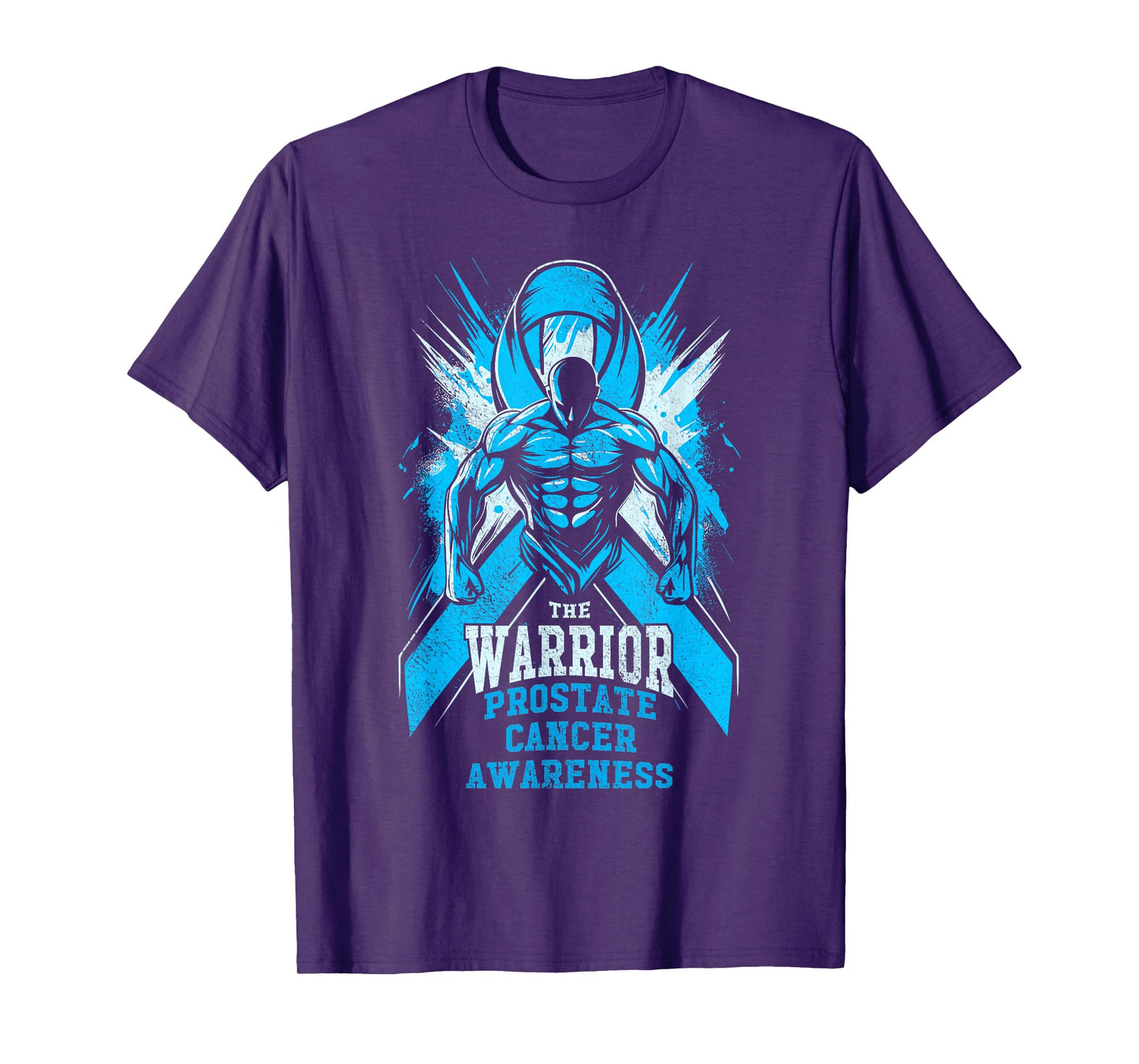 Warrior Prostate Cancer Awareness, Light Blue Ribbon Fight T-Shirt