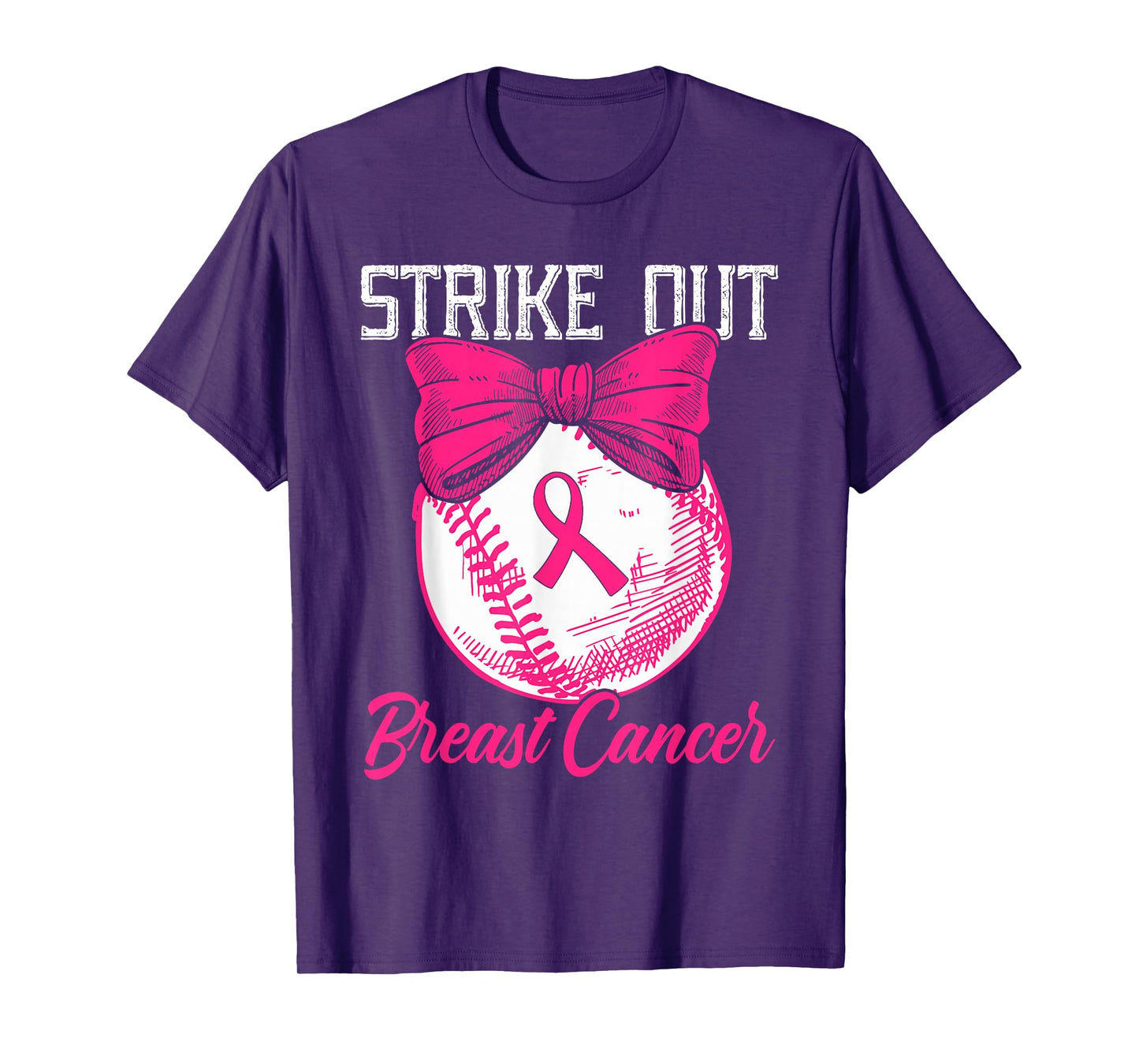 Strike Out Breast Cancer Baseball Breast Cancer Awareness T-Shirt