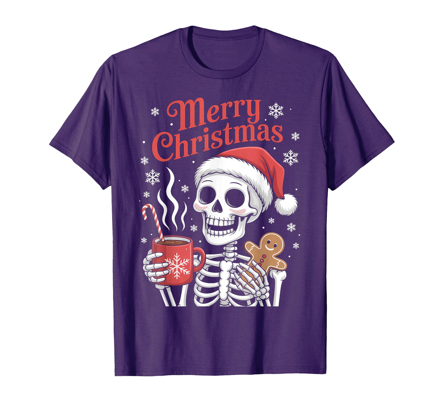Merry Christmas Skeleton Hot Chocolate Xmas Gifts Men Women T-Shirt