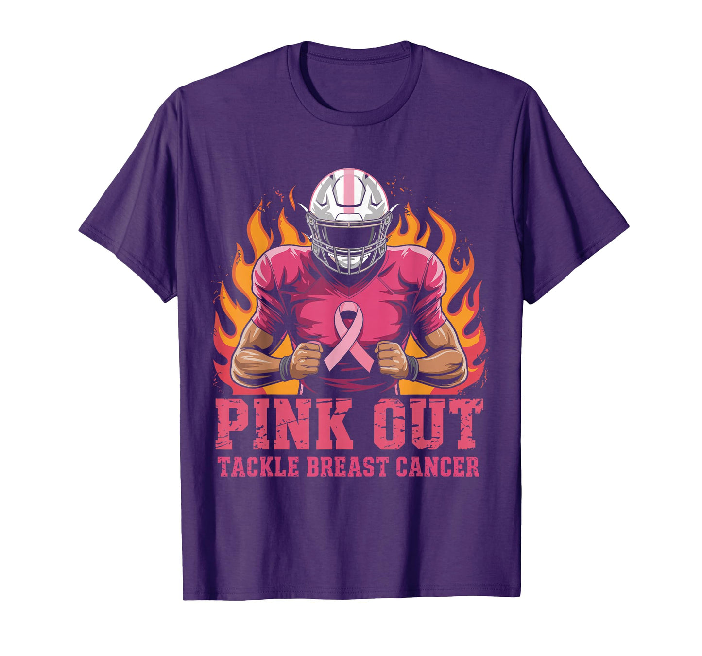 Pink Out Tackle Breast Cancer Awareness American Football T-Shirt