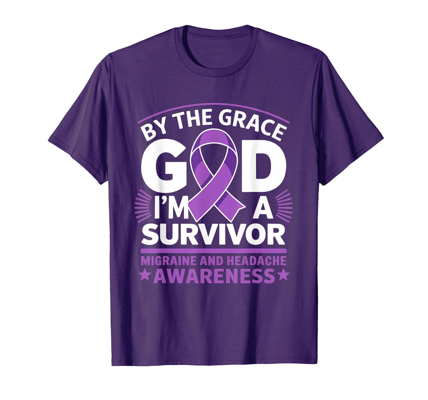 I'm A Survivor Purple Ribbon Migraine Headache Awareness T-Shirt