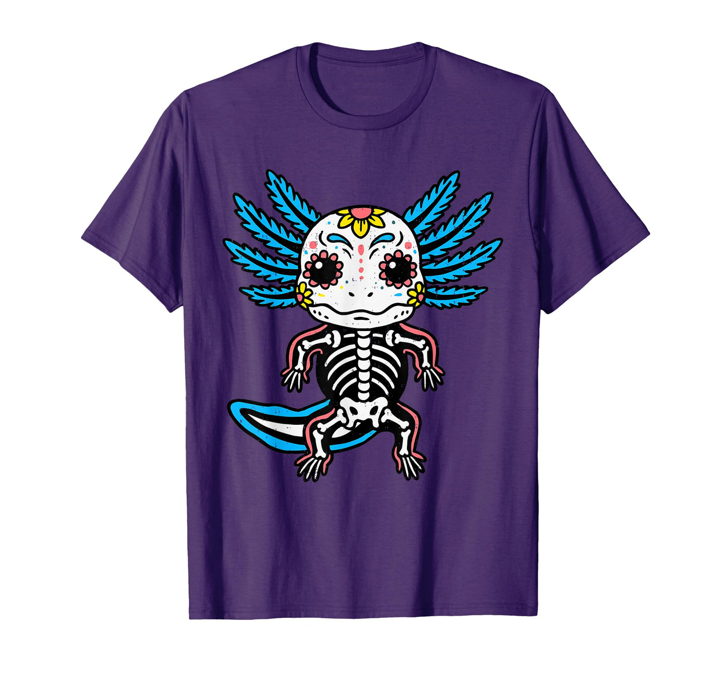 Skeleton Axolotl Halloween Costume Boys Teens Girls Kids T-Shirt