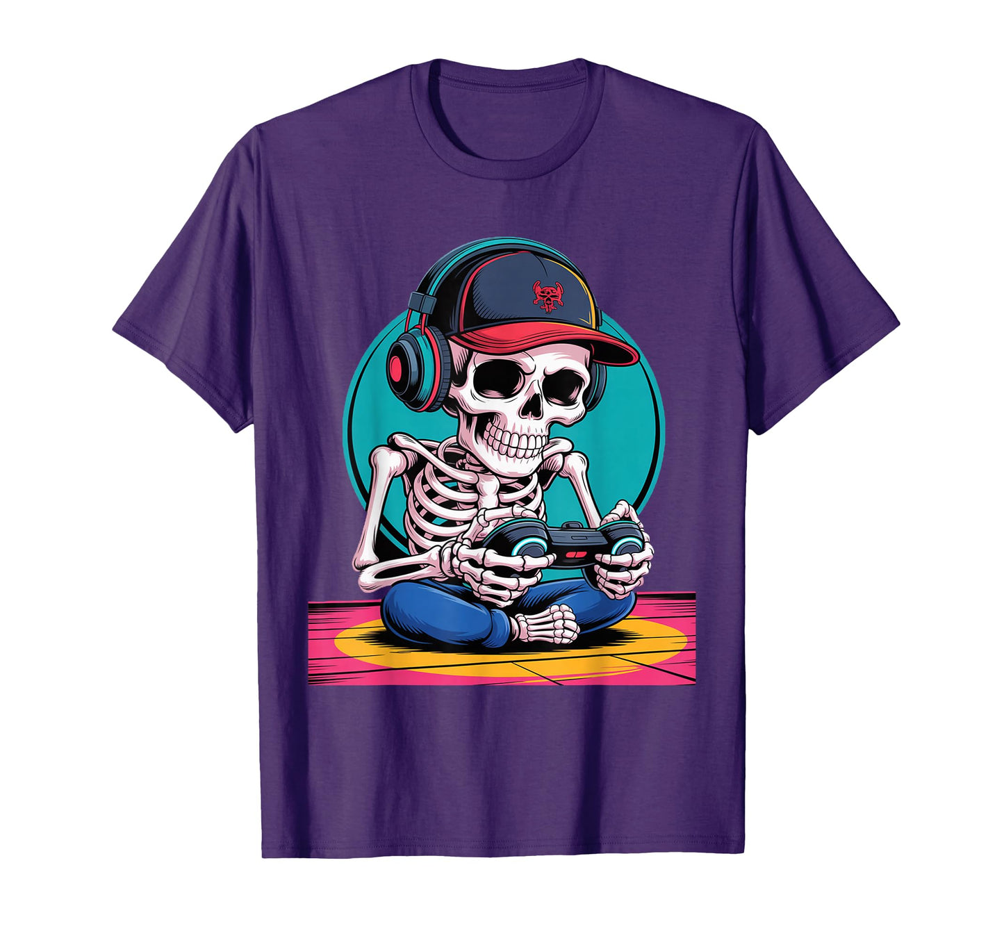 Funny Halloween Skeleton Gamer T-Shirt