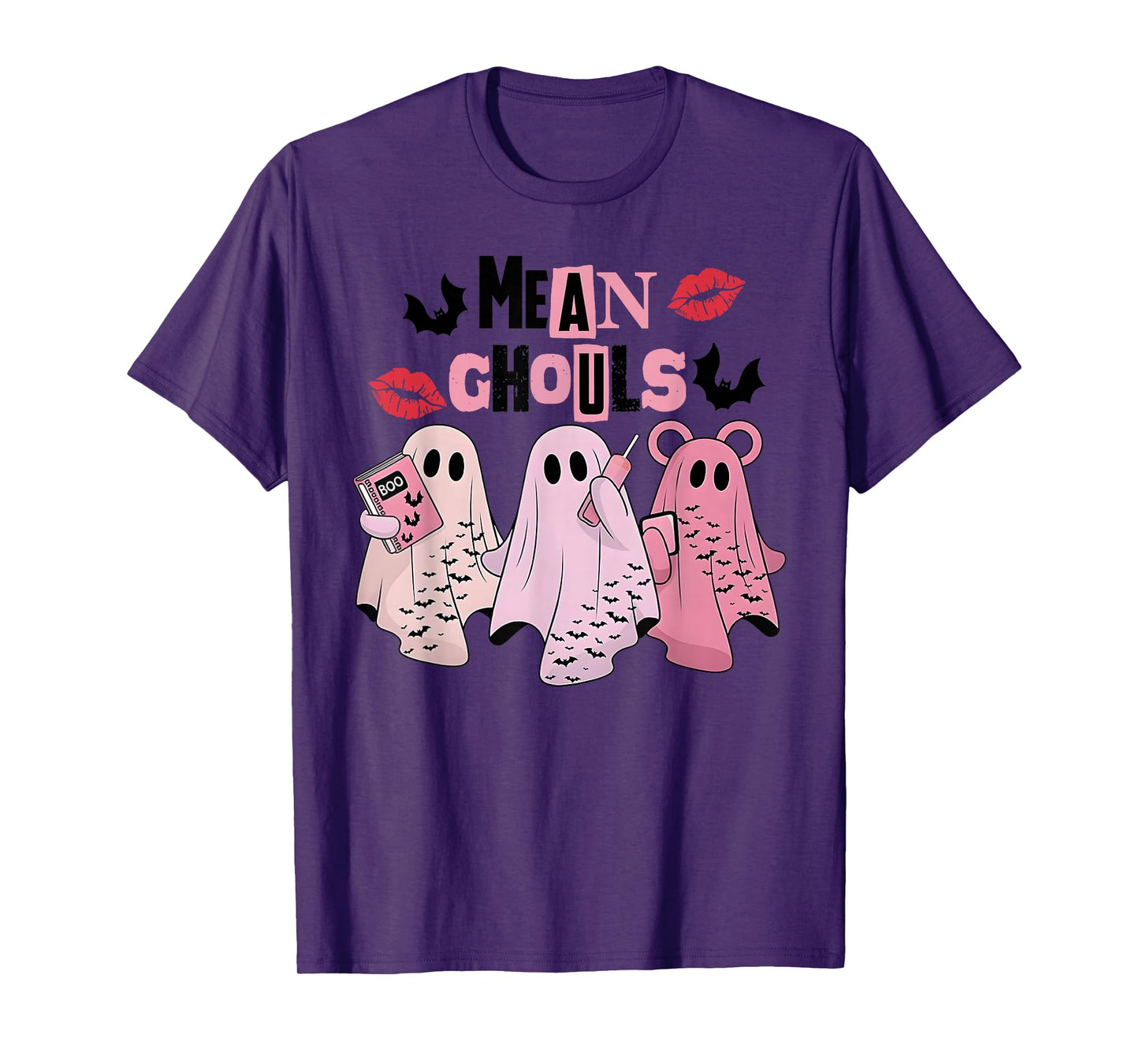 Funny Mean Ghouls On October We Wear Pink Breast Cancer T-Shirt