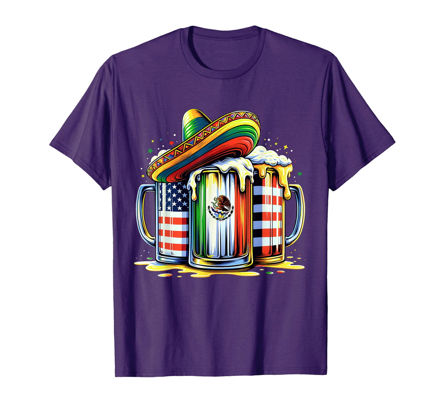 Beer Mexican USA Flag Cinco de Mayo Drinking Party Men Women T-Shirt
