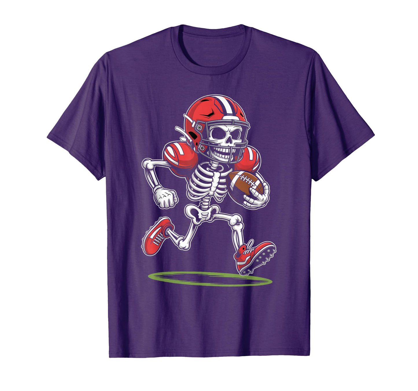 Skeleton American Football Halloween Costume Boys Men Funny T-Shirt