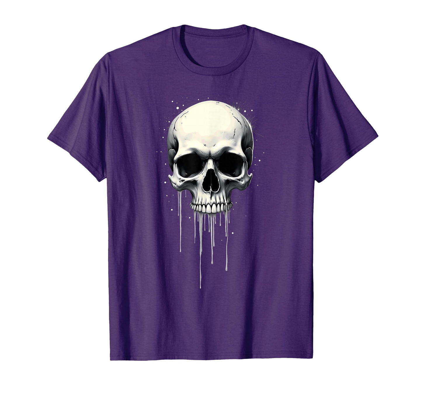 Melting Scary Skull Drip Skeleton Halloween T-Shirt