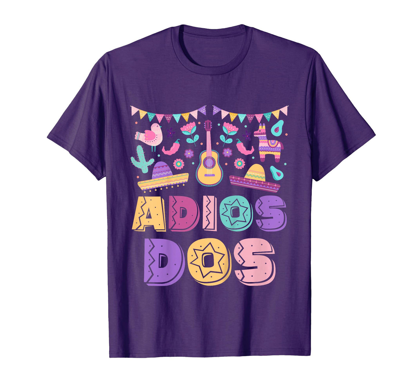 Adios Dos 3 Year Old 3rd Birthday Girl Boy Kid Mexican Theme T-Shirt