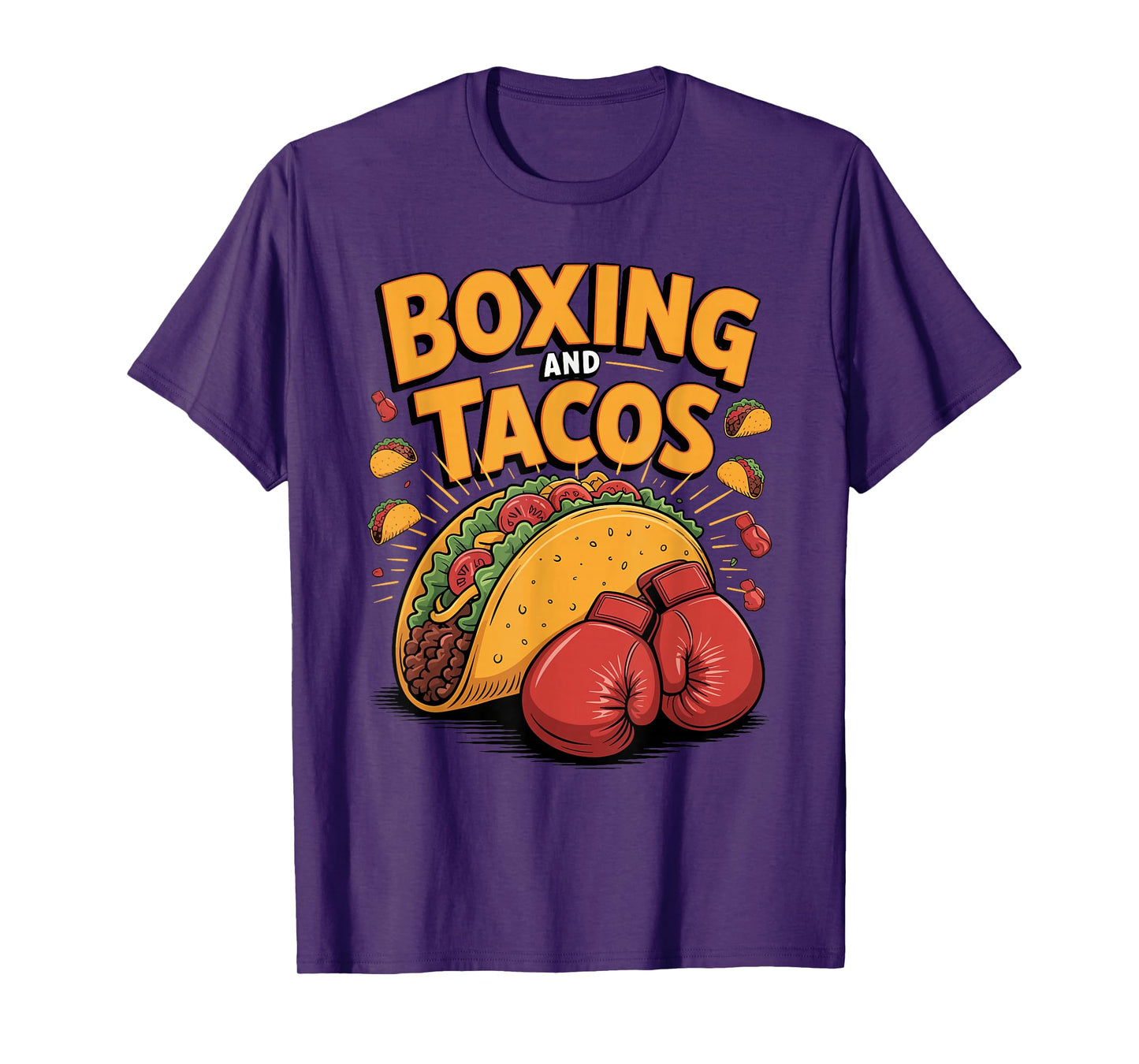 Boxing and Tacos Funny Sports Fiesta Food Lover Design T-Shirt