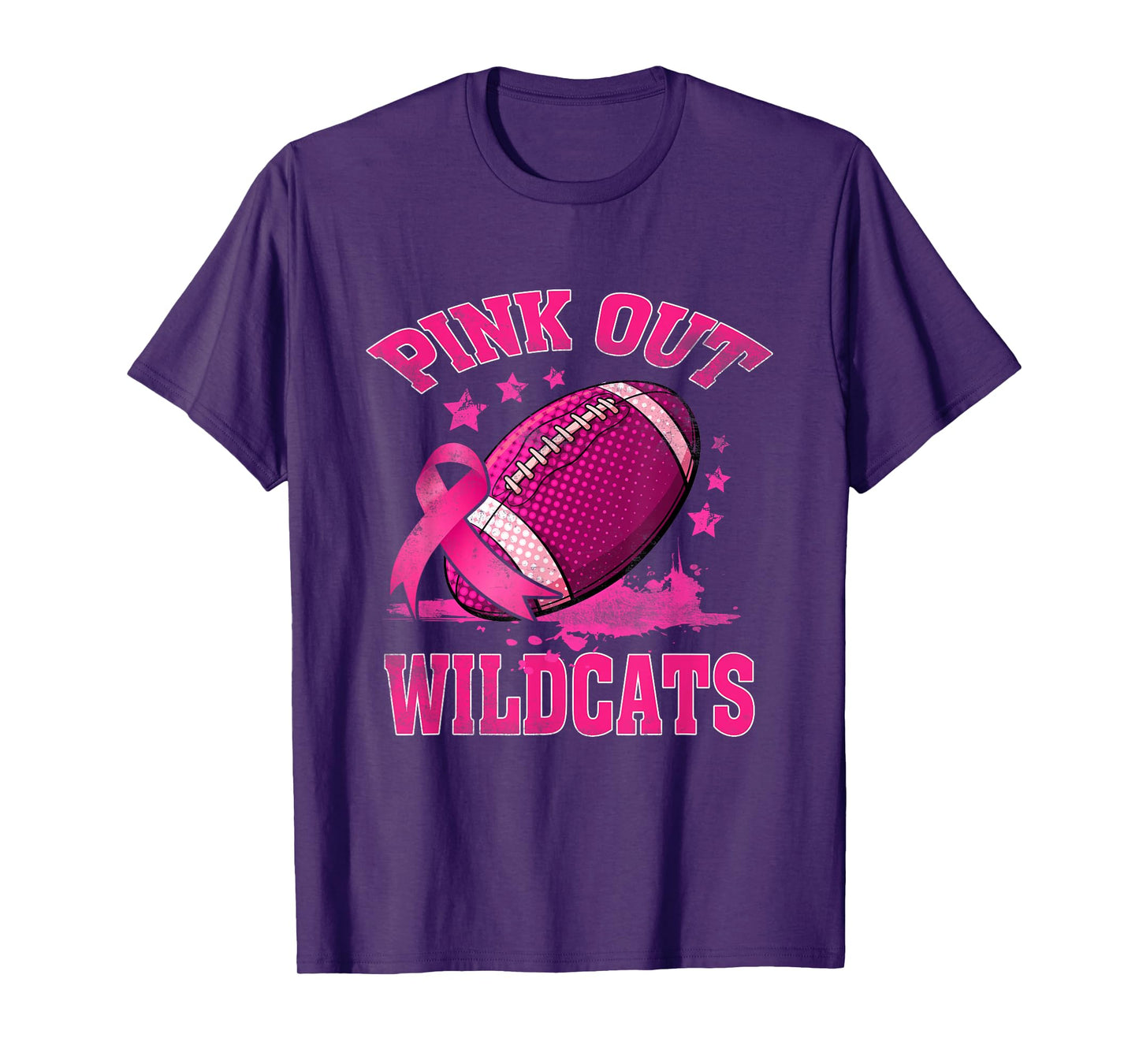 Wildcats Pink Out Football Tackle Breast Cancer Awareness T-Shirt