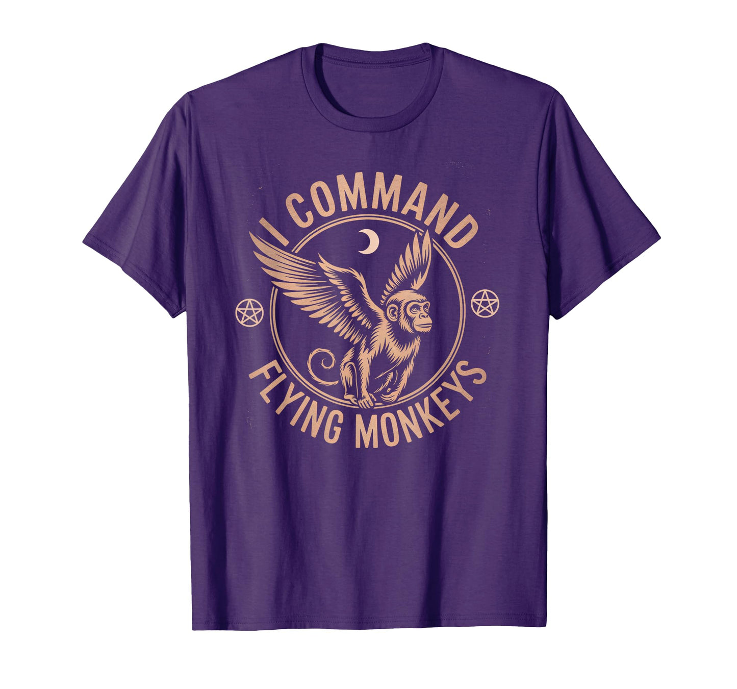 Funny I Command Flying Monkeys Wizard Creepy Warlock Pumpkin T-Shirt