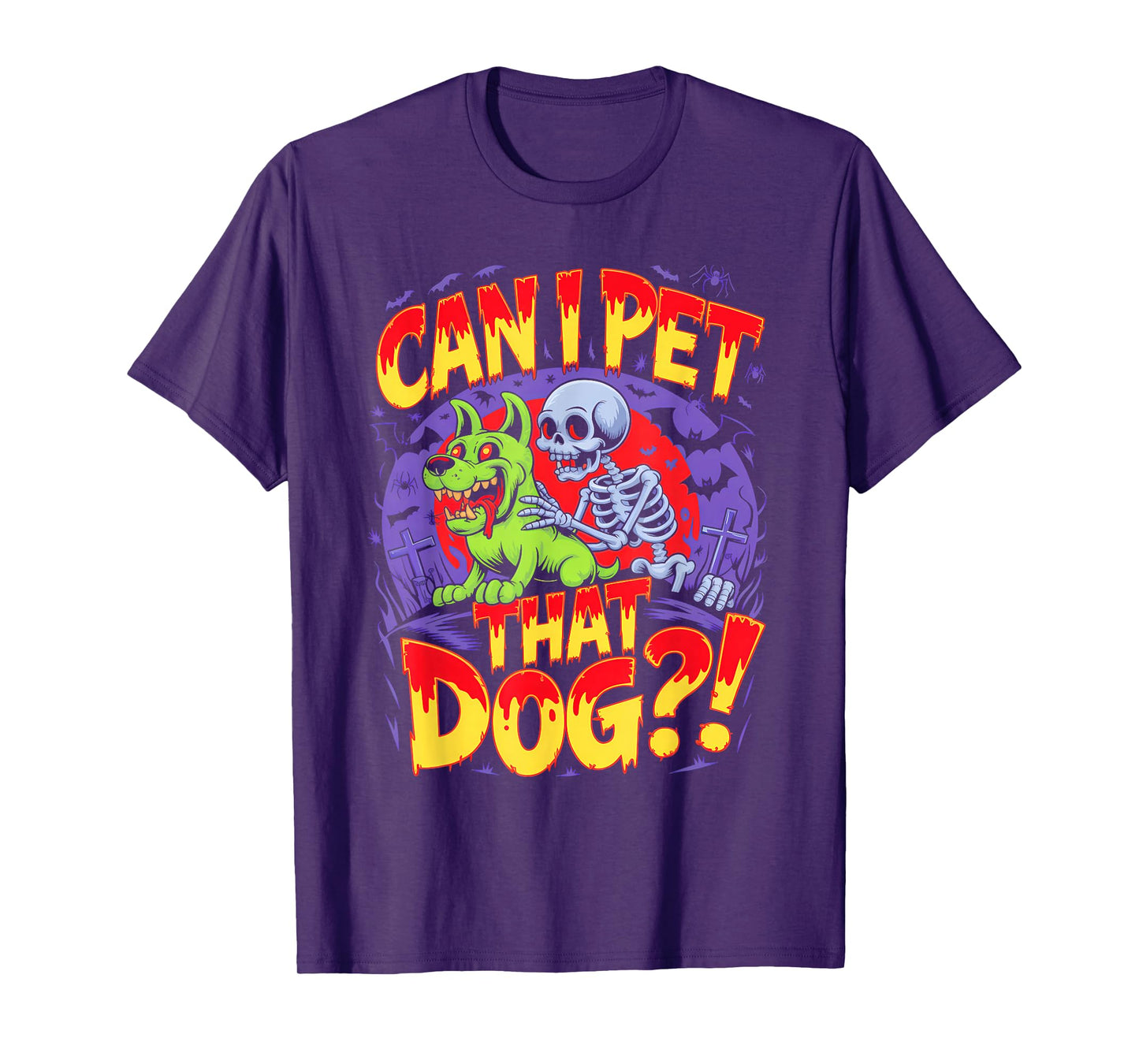Can I Pet That Dog?! Funny Skeleton Halloween Bootleg T-Shirt