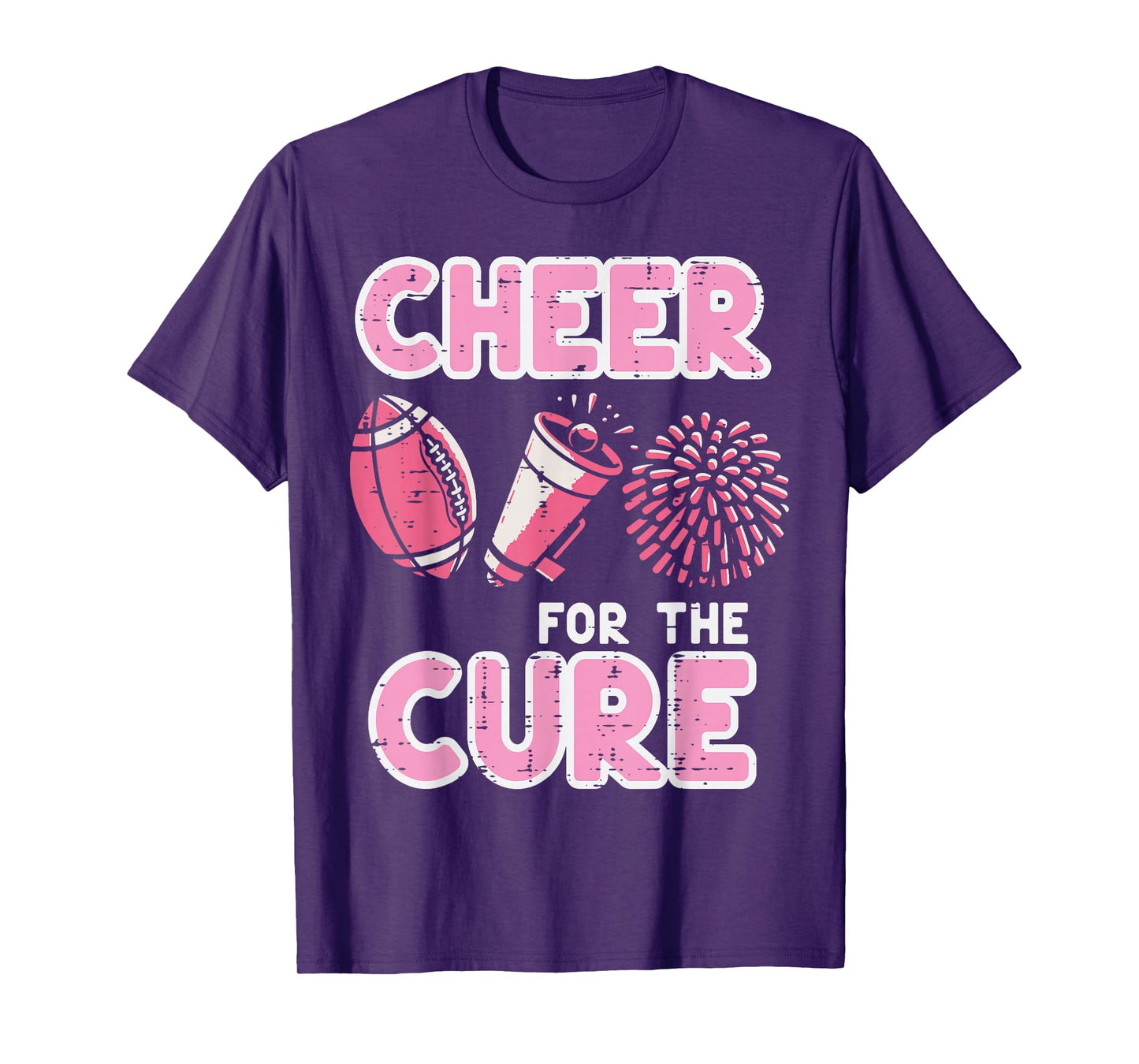 Breast Cancer Cheer For Cure Awareness Women Girls Kids Teen T-Shirt