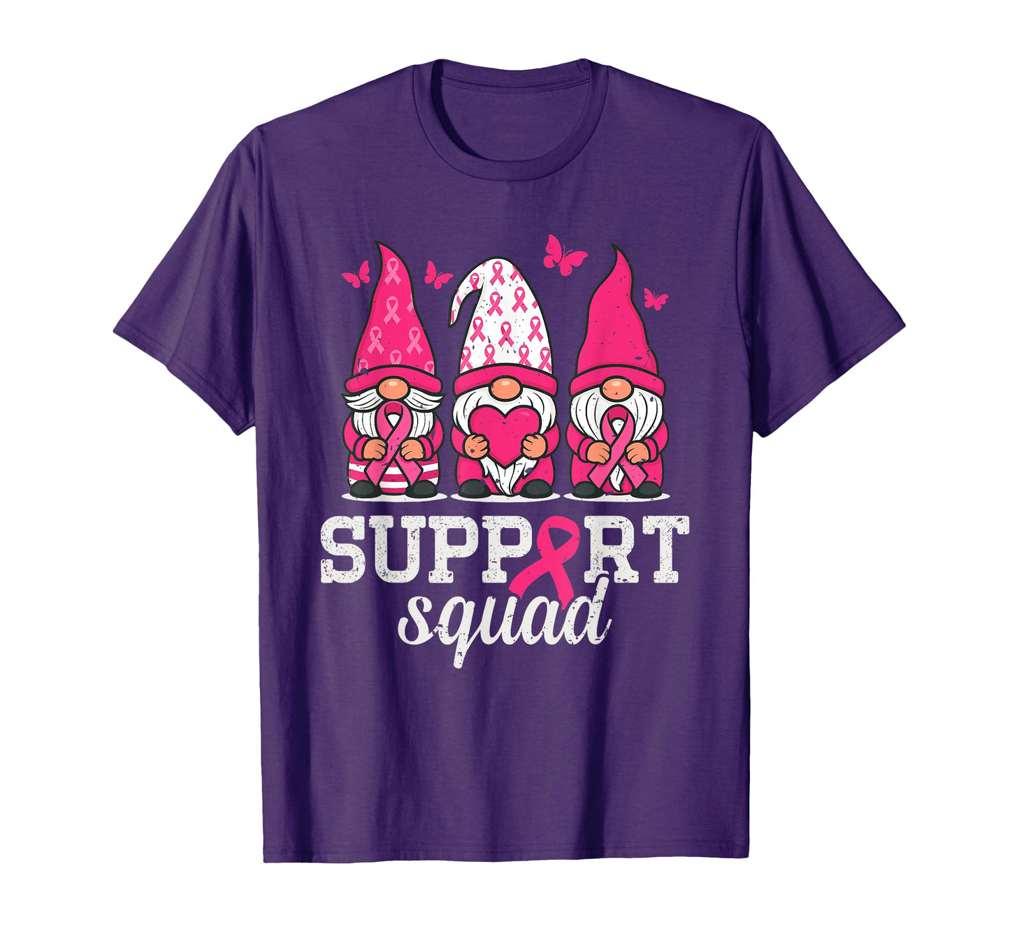 Gnomes Breast Cancer Awareness Support Squad Women Men Kids T-Shirt