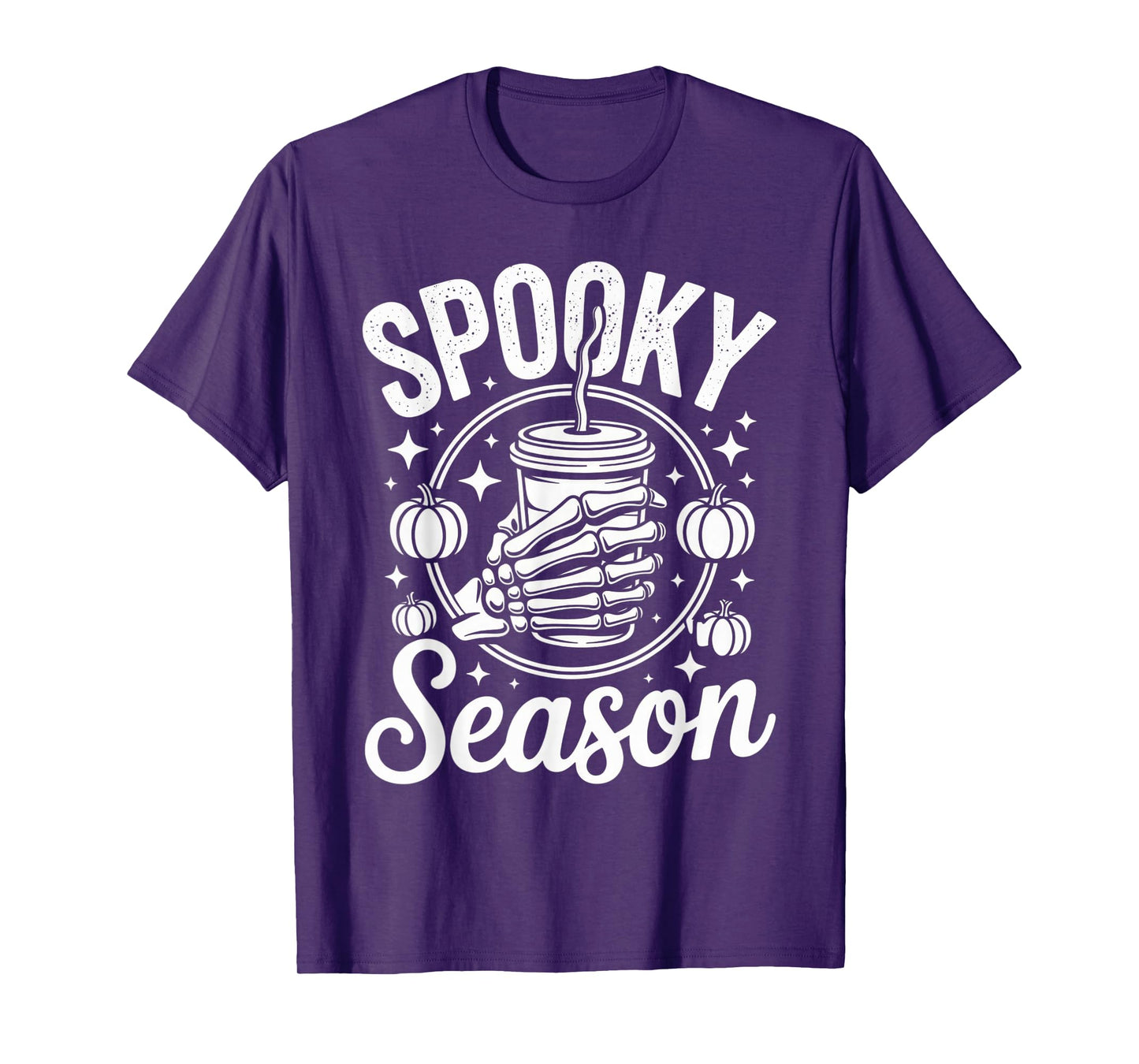 Spooky Season Halloween Skeleton Coffee Lovers Chill Vibes T-Shirt