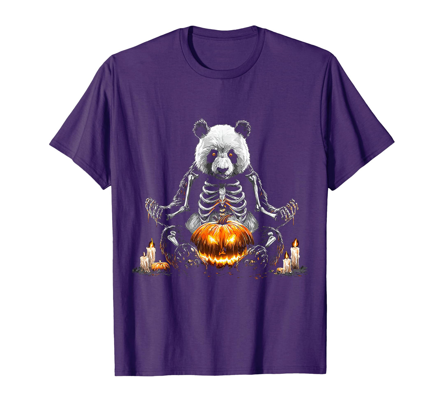 Halloween Panda Skeleton Pumpkin Vampire Animal Halloween T-Shirt