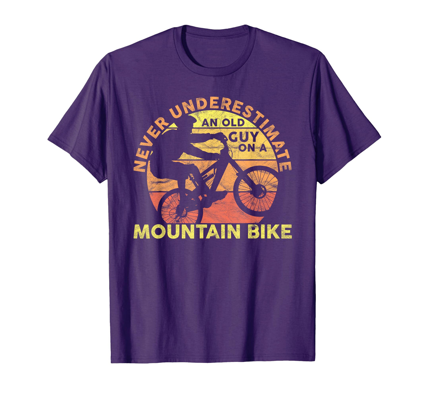 Never Underestimate An Old Guy On A Mountain Bike Cycling T-Shirt