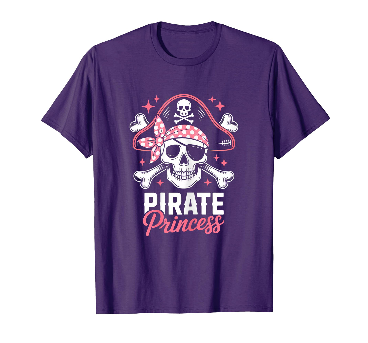 Pirate Cute Princess Halloween Skull Bow Tie Women Girls T-Shirt