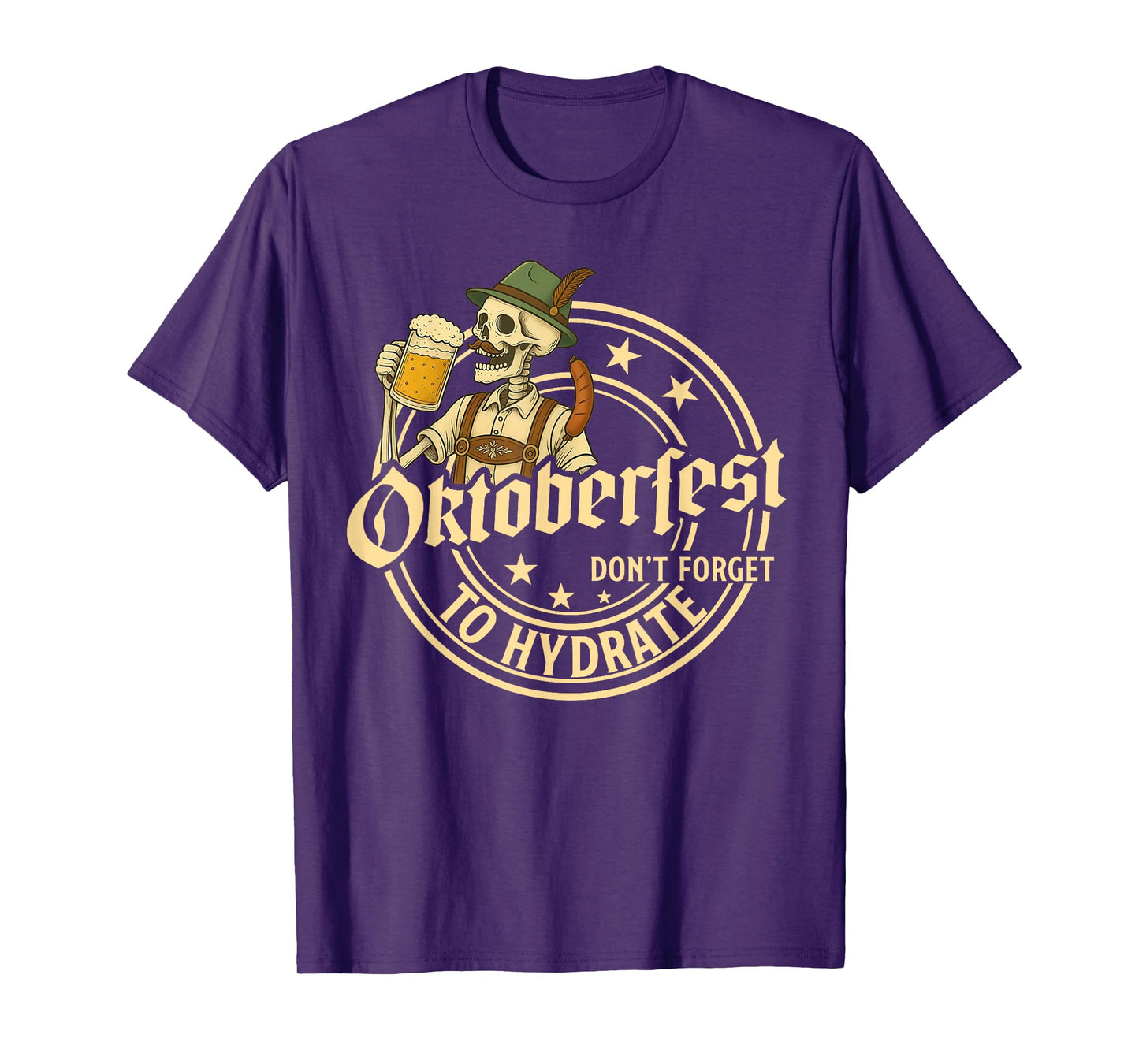 Oktoberfest Don't Forget to Hydrate Vintage Skeleton T-Shirt