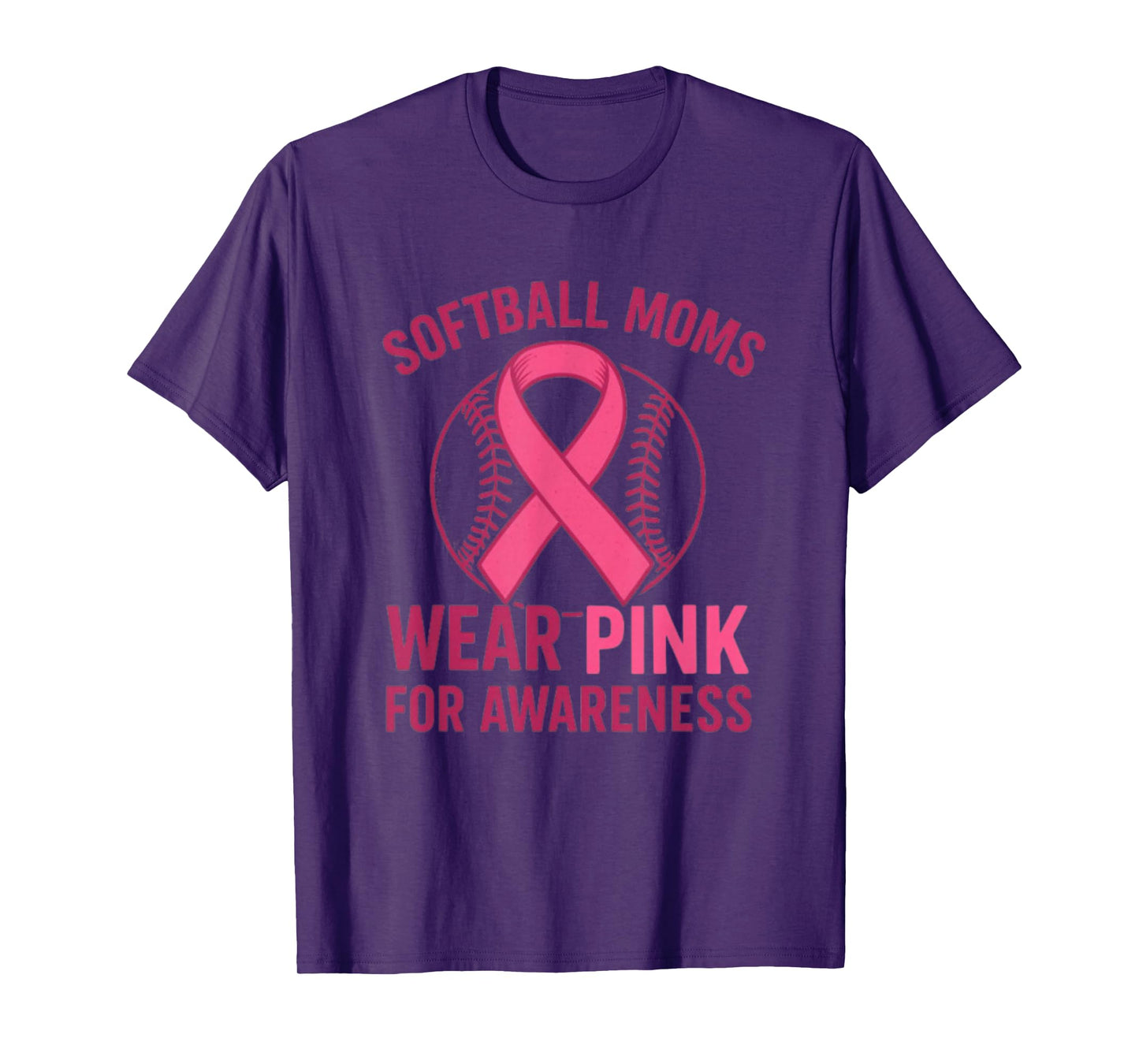 Softball Moms Wear Pink for Awareness Breast Cancer for mom T-Shirt