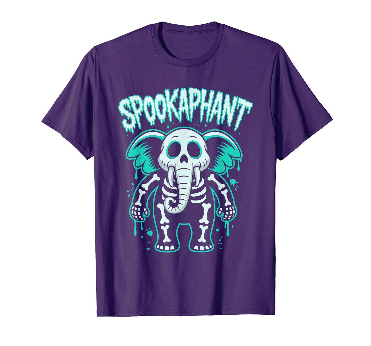 Spooky Elephant Skeleton Halloween T-Shirt