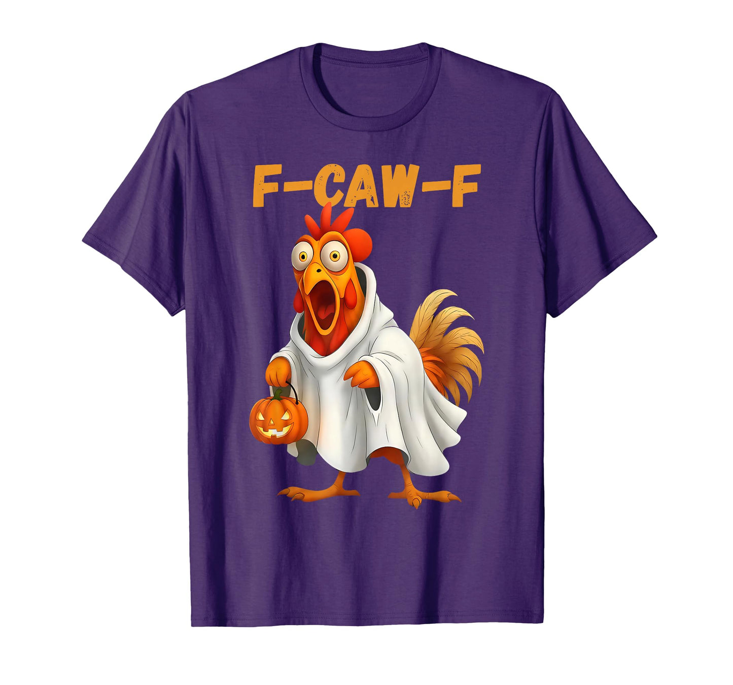 Humor F-Caw-F Ghost Chicken Crazy Rooster Meme Halloween T-Shirt