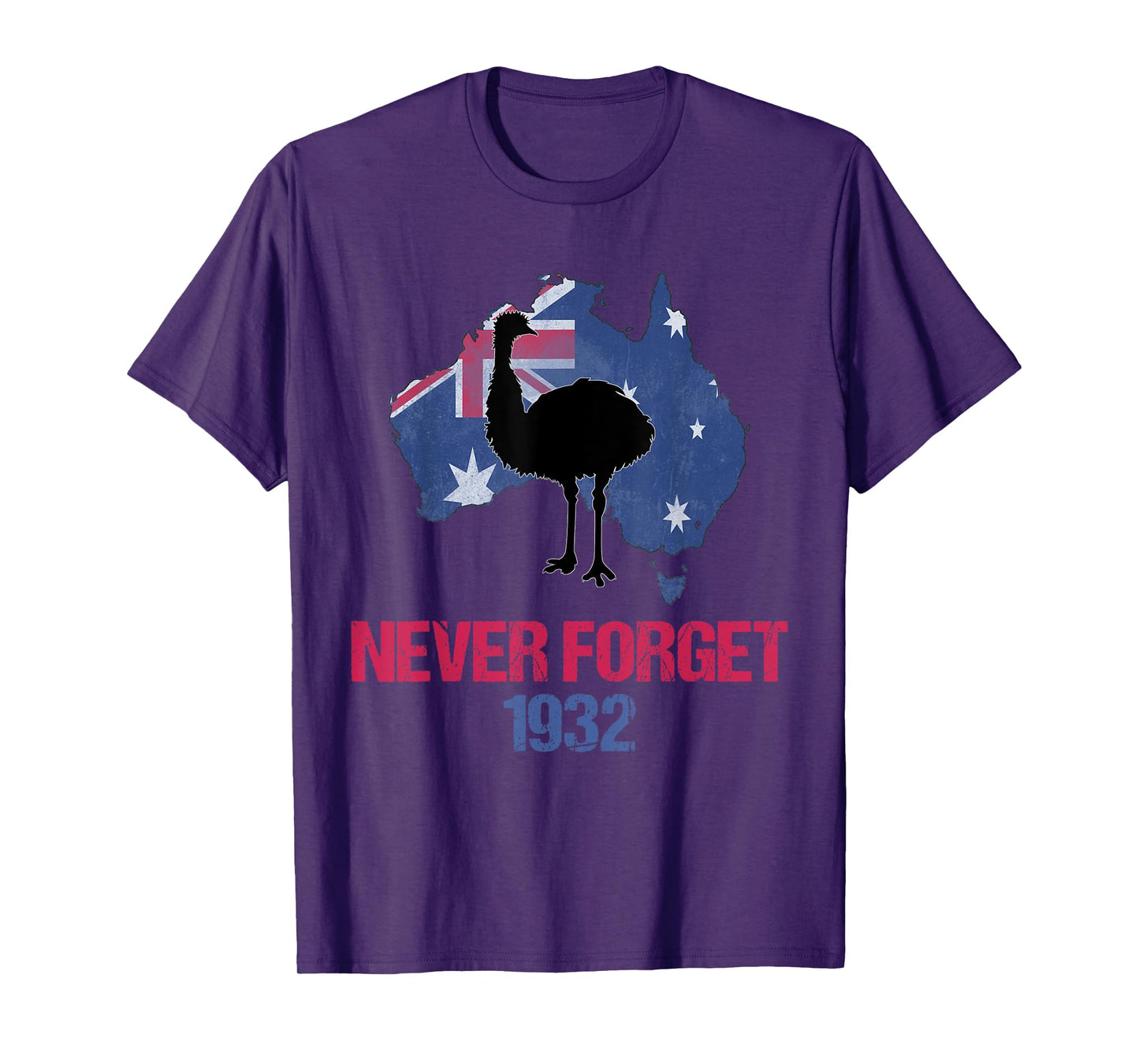 Agema Apparel Emu War 1932 Never Forget Australian History T-Shirt, Small, Black