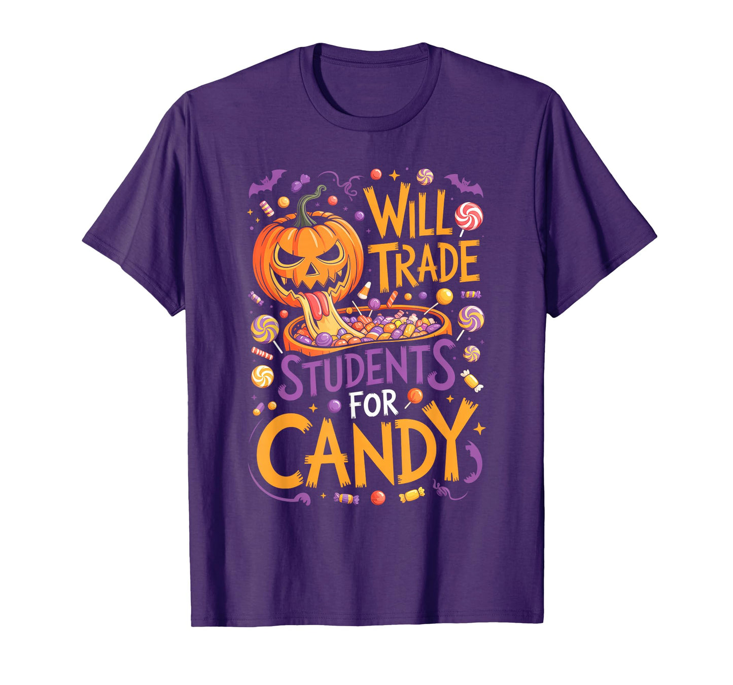 Will Trade Students for Candy Halloween Costume Teacher T-Shirt